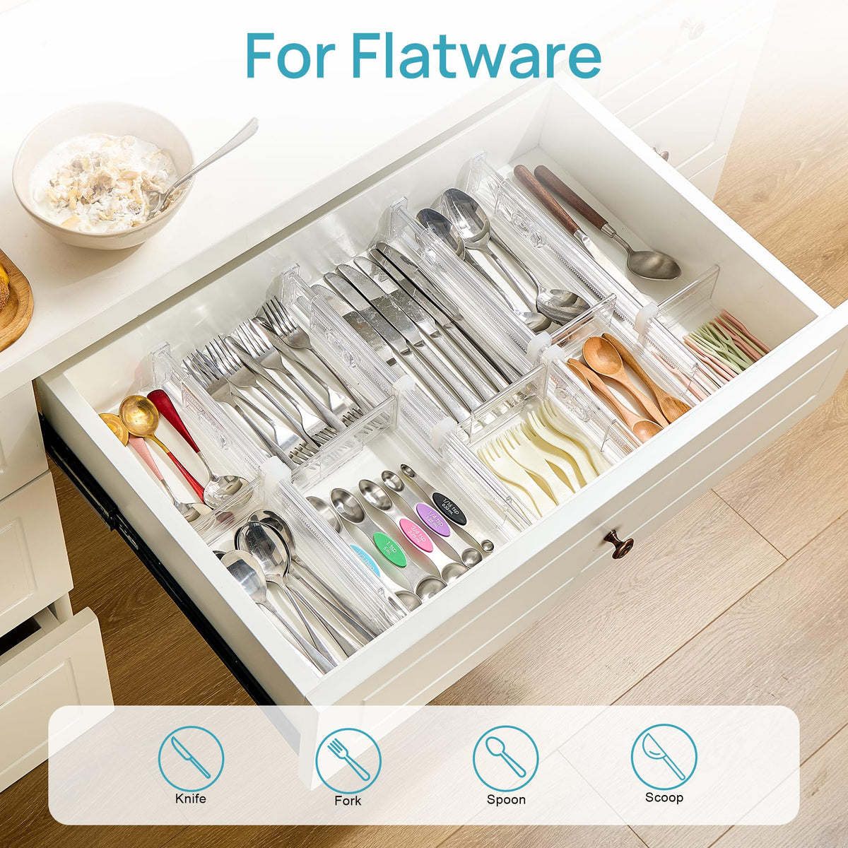 2.36" Drawer Dividers with Expandable Inserts (6 Count)