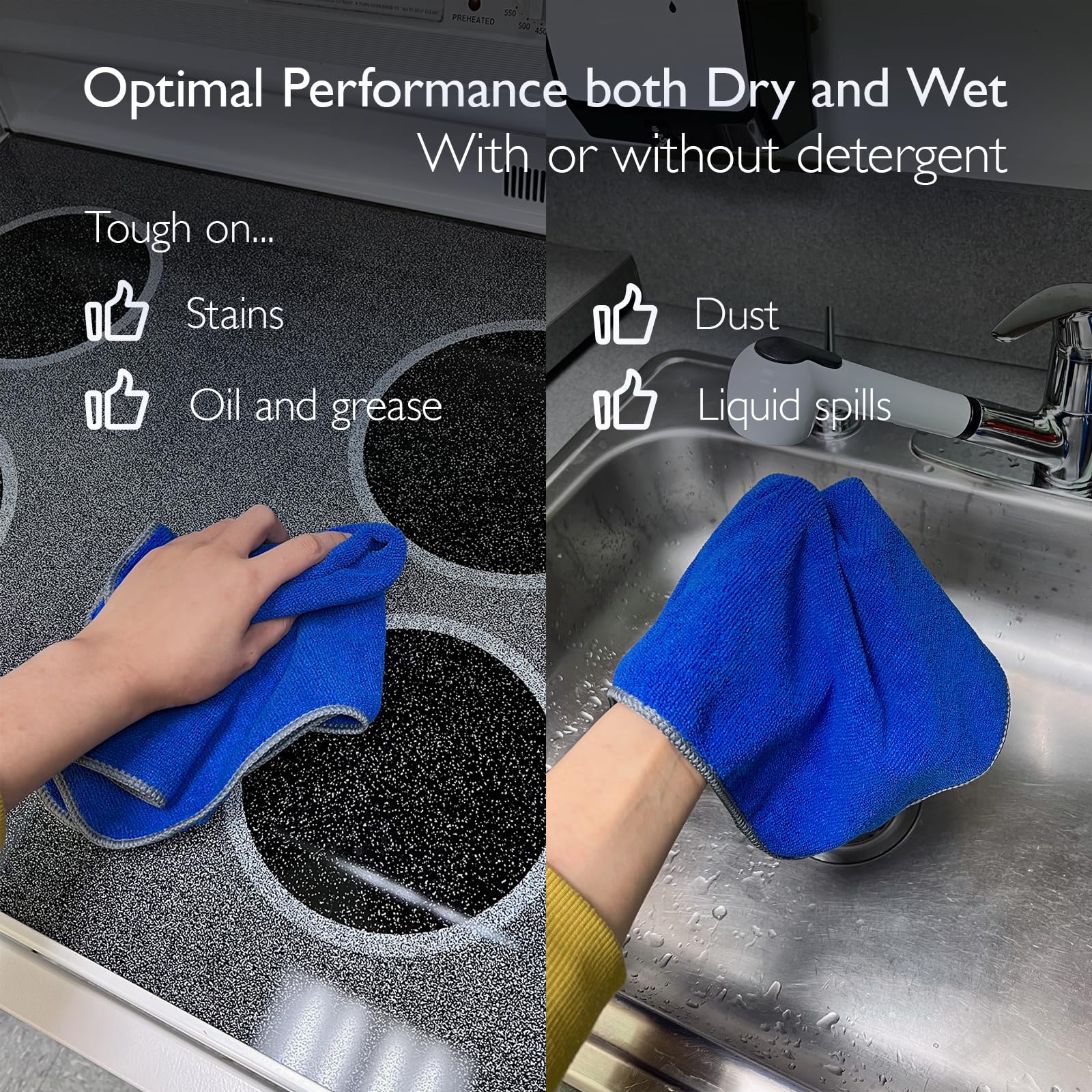 Premium Microfiber Cleaning Cloth 16"x16" (12 Count)