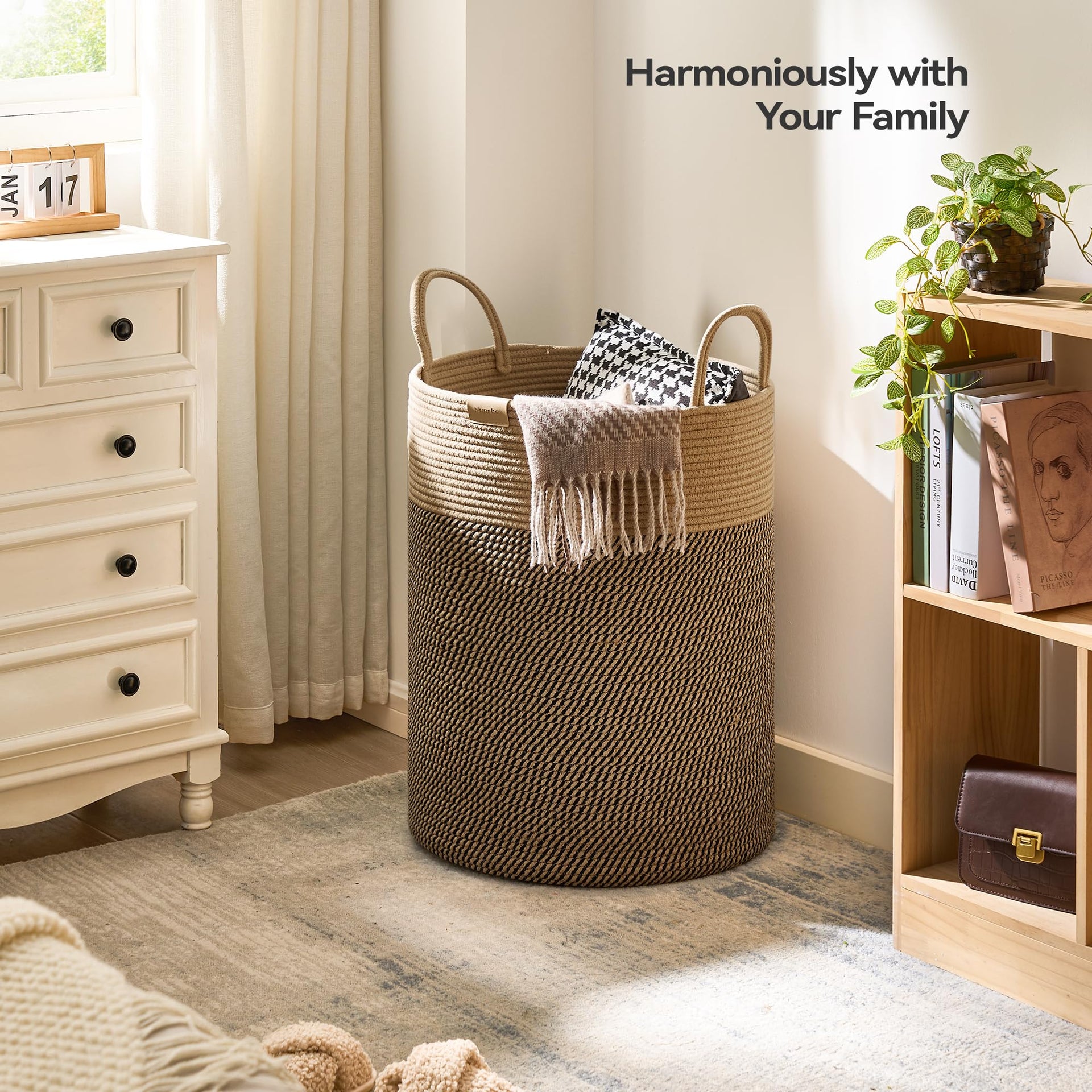 Tall Laundry Basket Hamper 95L