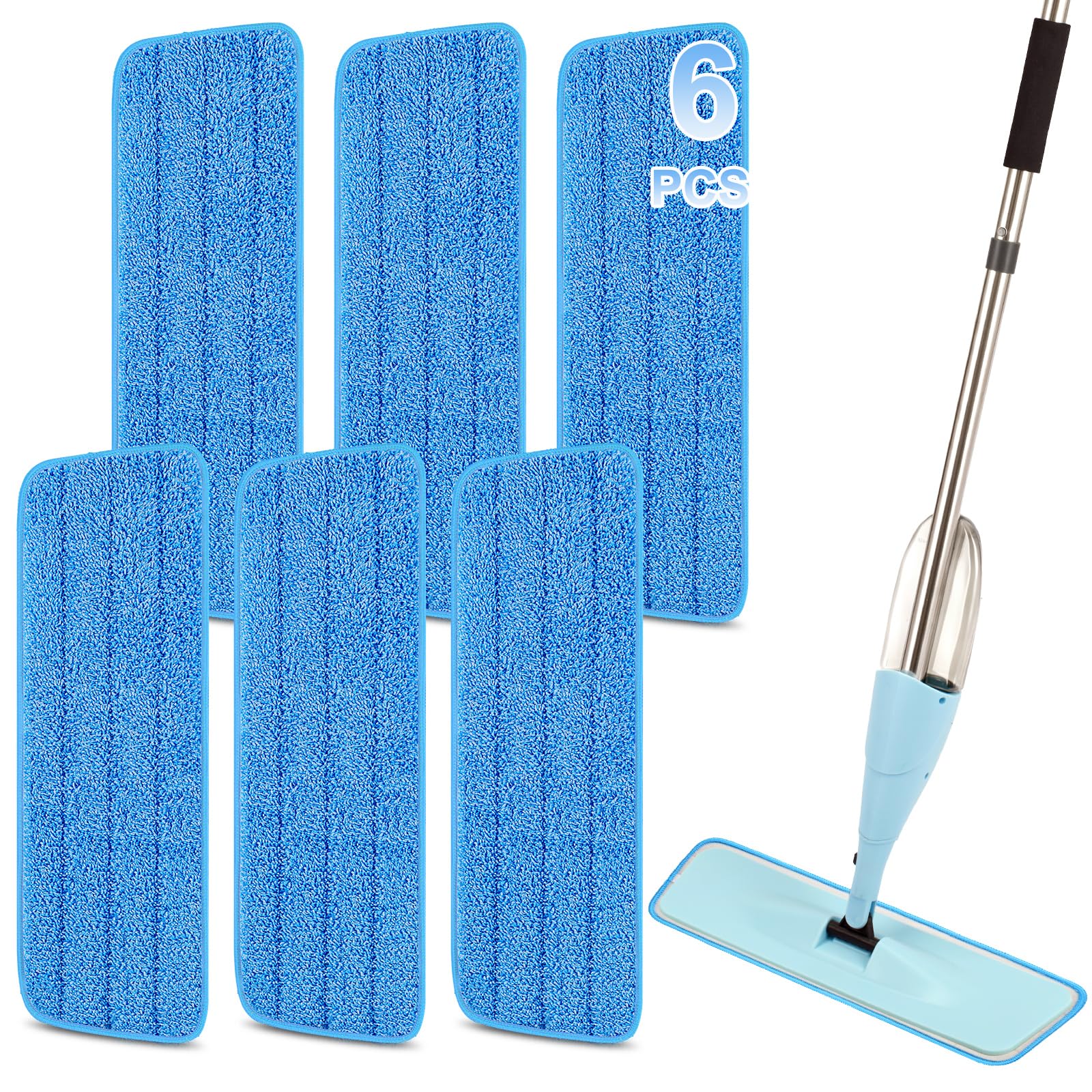 16.5 Inch Reusable Mop Pads Microfiber Spray Mop Replacement Heads for Wet