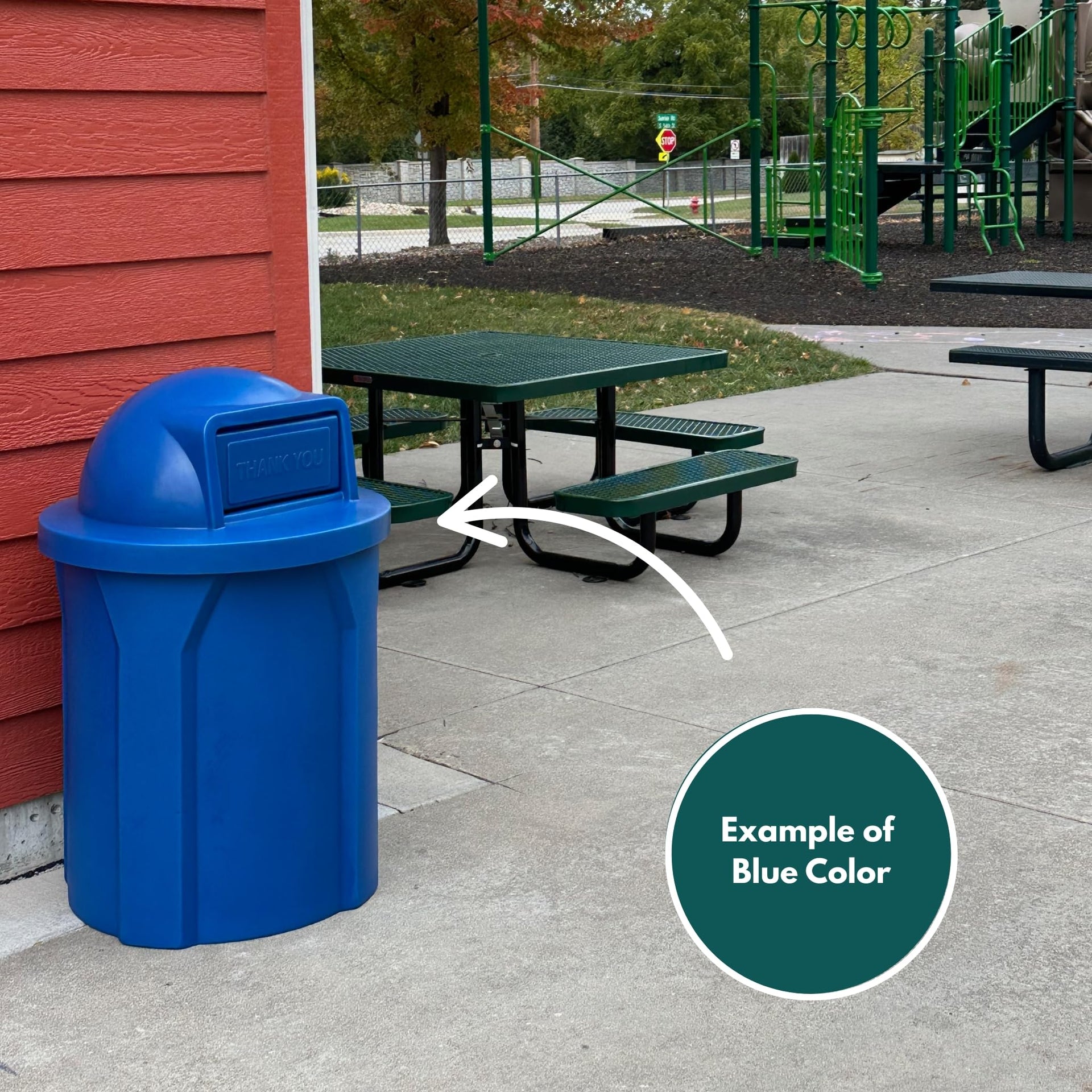 Campus Collection 32 Gallon Plastic Commercial Garbage Can with Push Lid