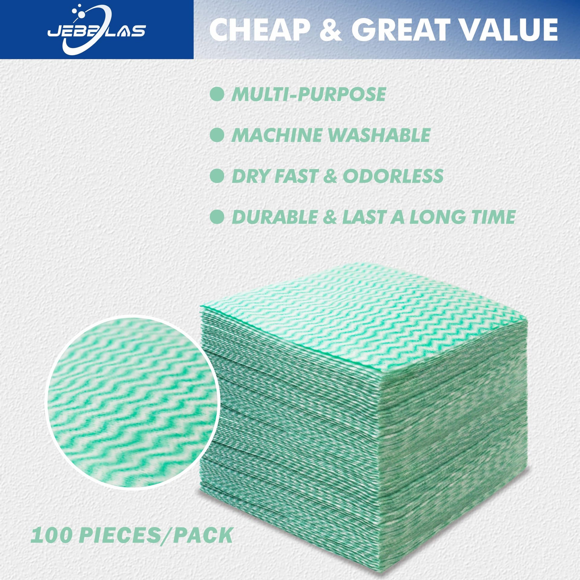 100Pack Reusable Cleaning Cloths 11.8‘’x11.8‘’ Handi Wipes Reusable Cloths Dry Cleaning Cloths Dish Towel Dish Cloths for Kitchen (100 Count)