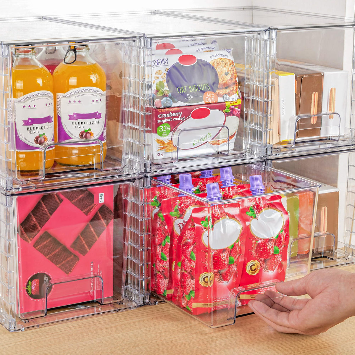 4 Pack Large Stackable Storage Drawers (4 Count)