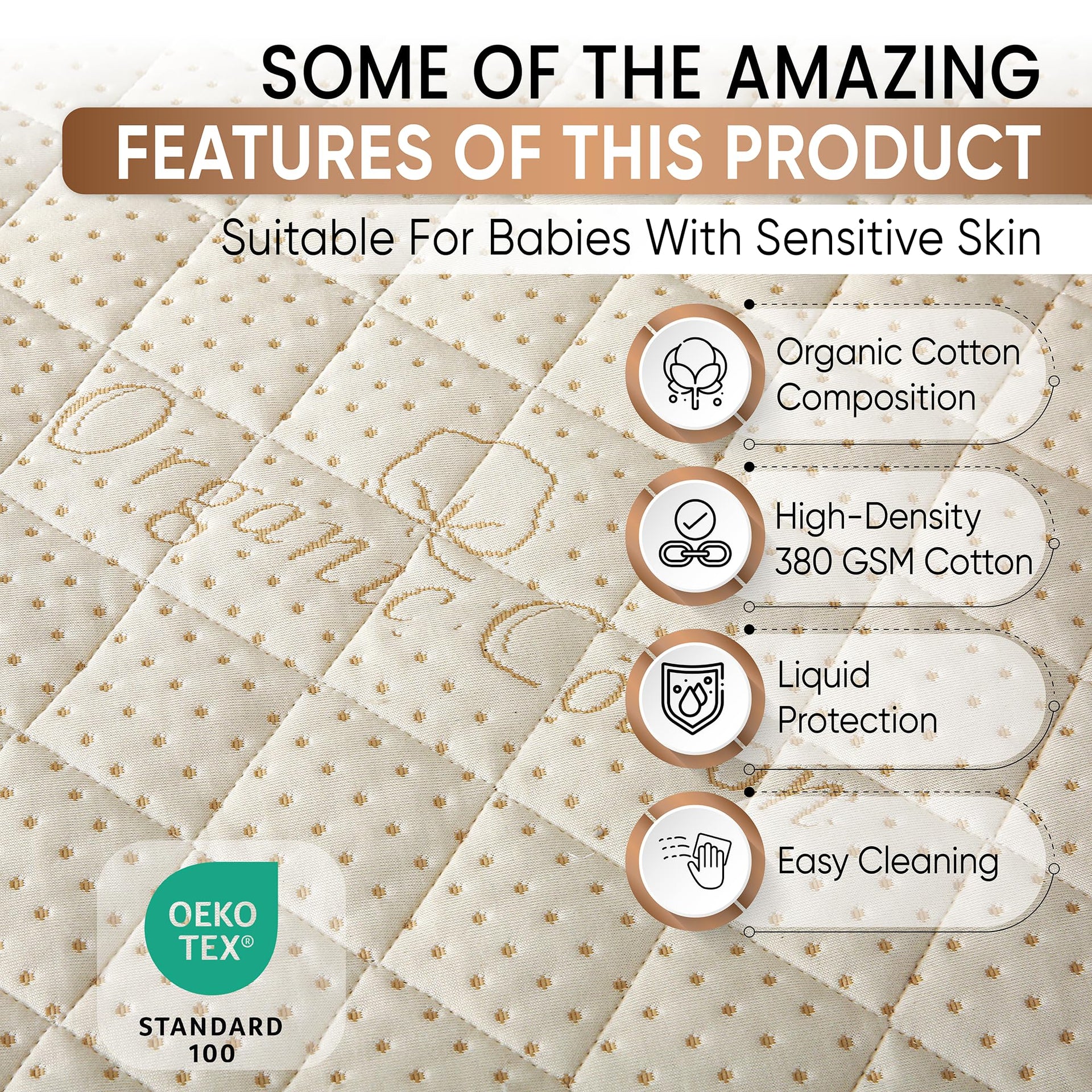 Crib Luxury Quilted Organic Mattress Protector Pad