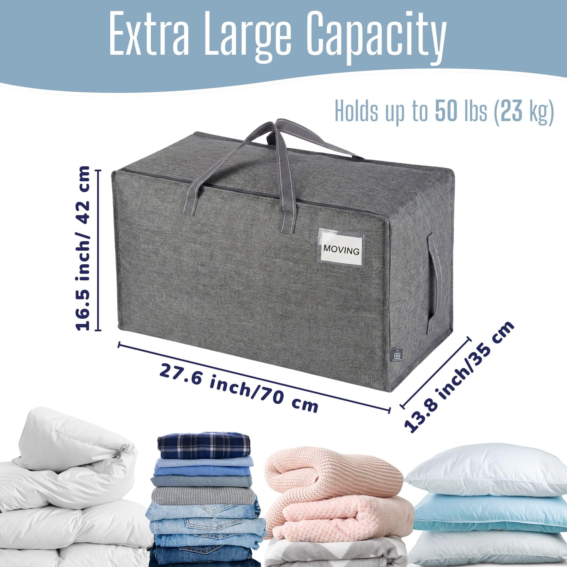 4 Pack Extra Large Heavy Duty Moving Bags with Wide Opening & Reinforced Handles (4 Count)