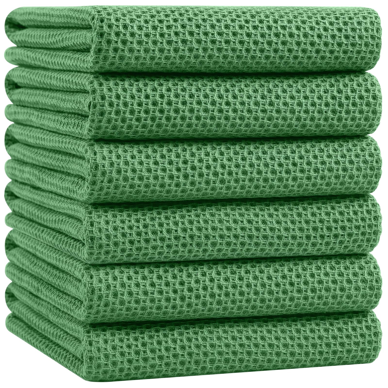 100% Cotton Oversized Waffle Weave Kitchen Towels 6 (6 Count)