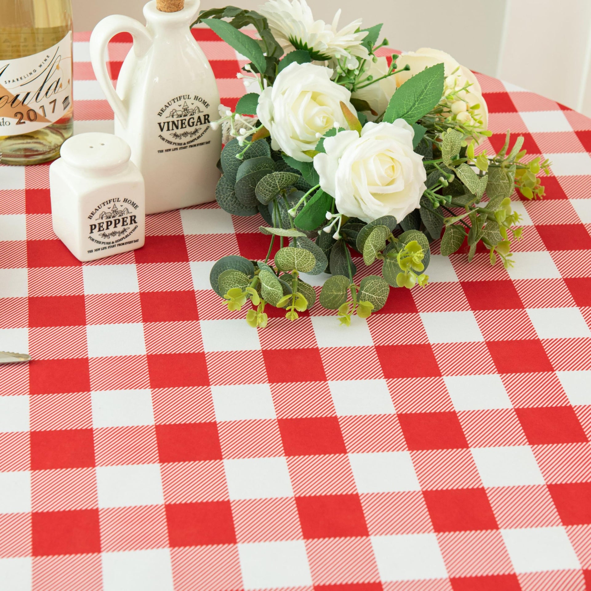 Waterproof Plaid Tablecloth Fabric