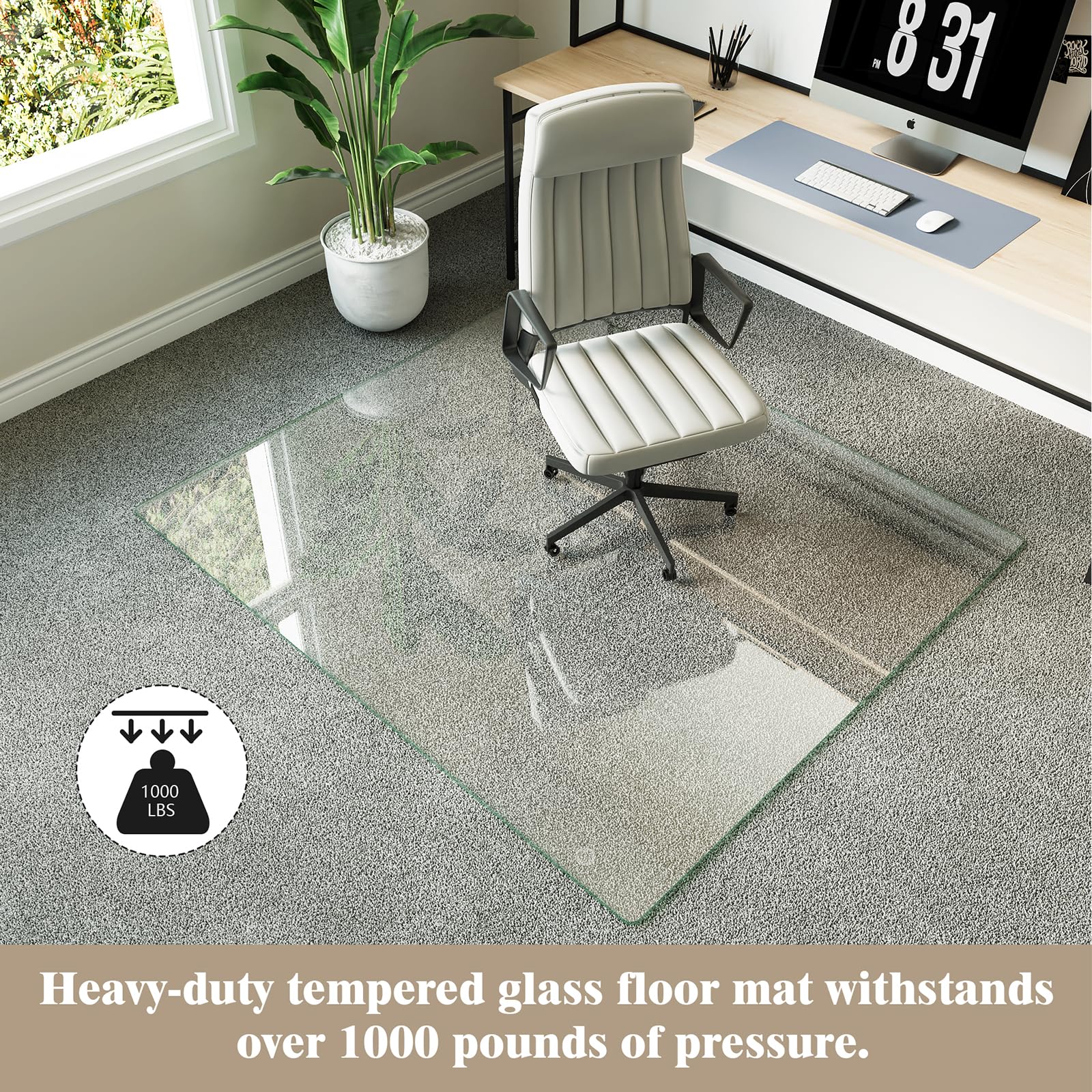 42" x 48" Office Chair Mat for Hardwood Floors & Carpets