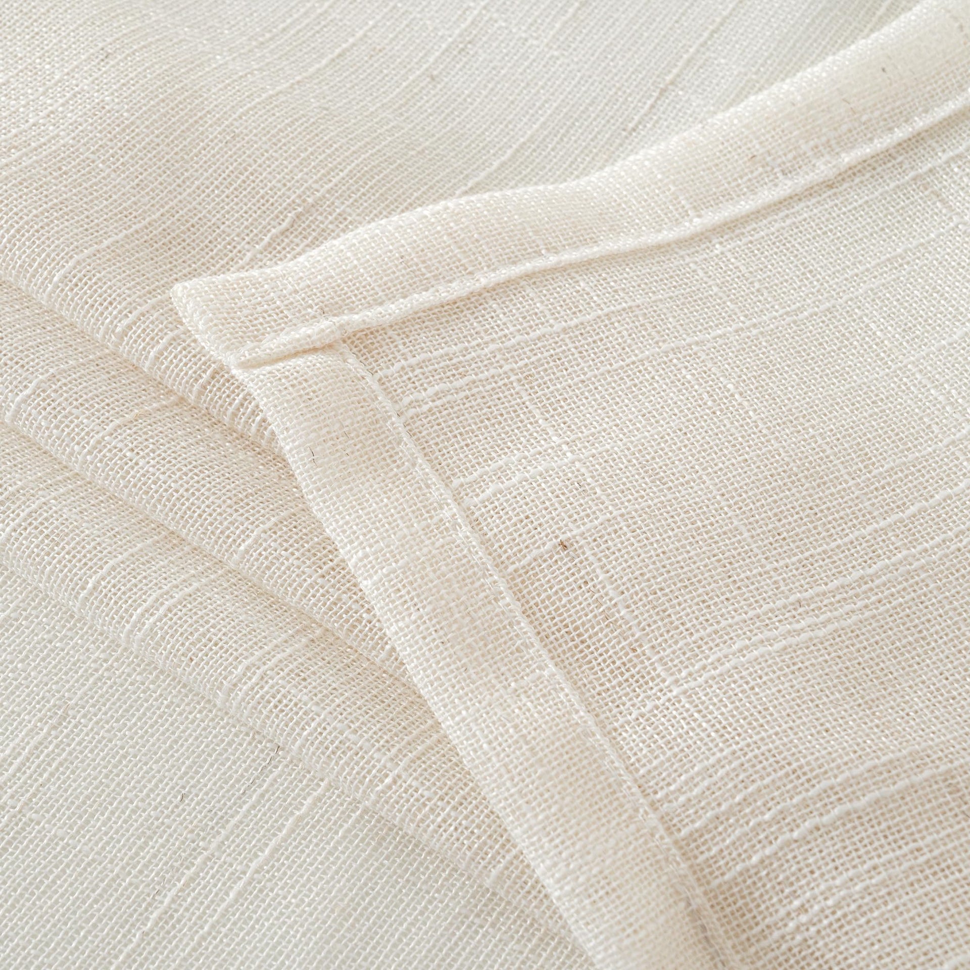 Linen Semi Sheer Curtains 36 Inches Long for Kitchen Window (2 Count)