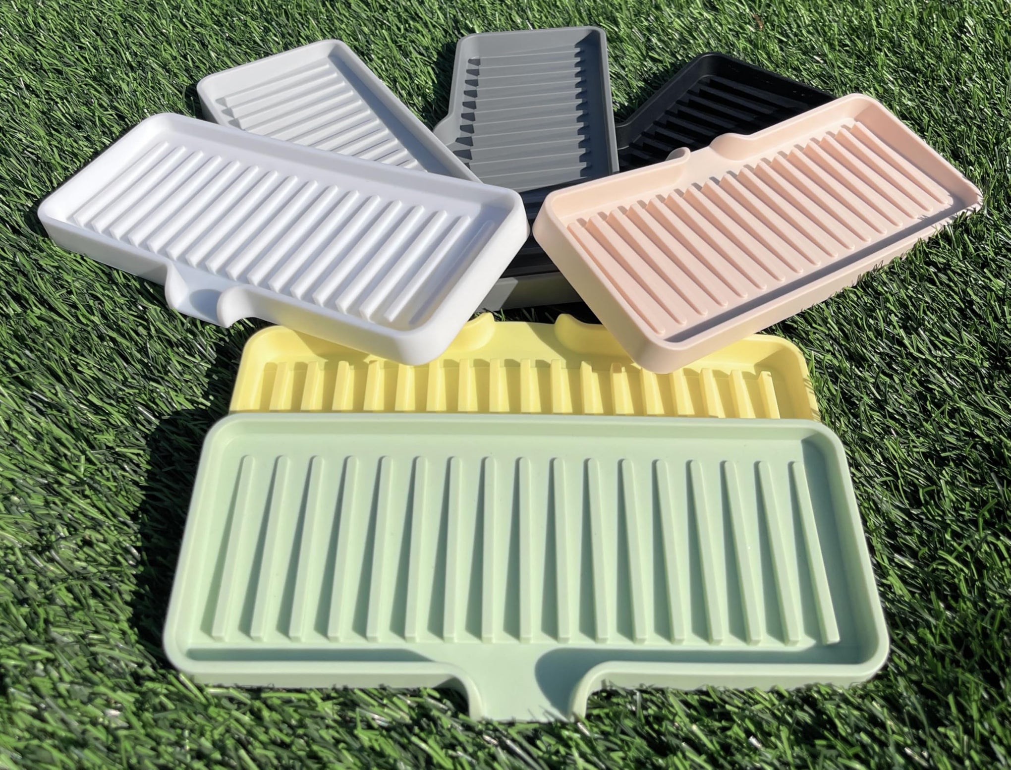 Silicone Soap Dish Tray and Sponge Holder with Drain Chute