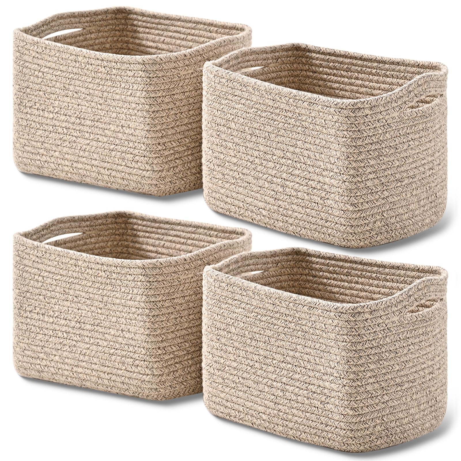 Small Storage Baskets for Shelves Organizing (4 Count)