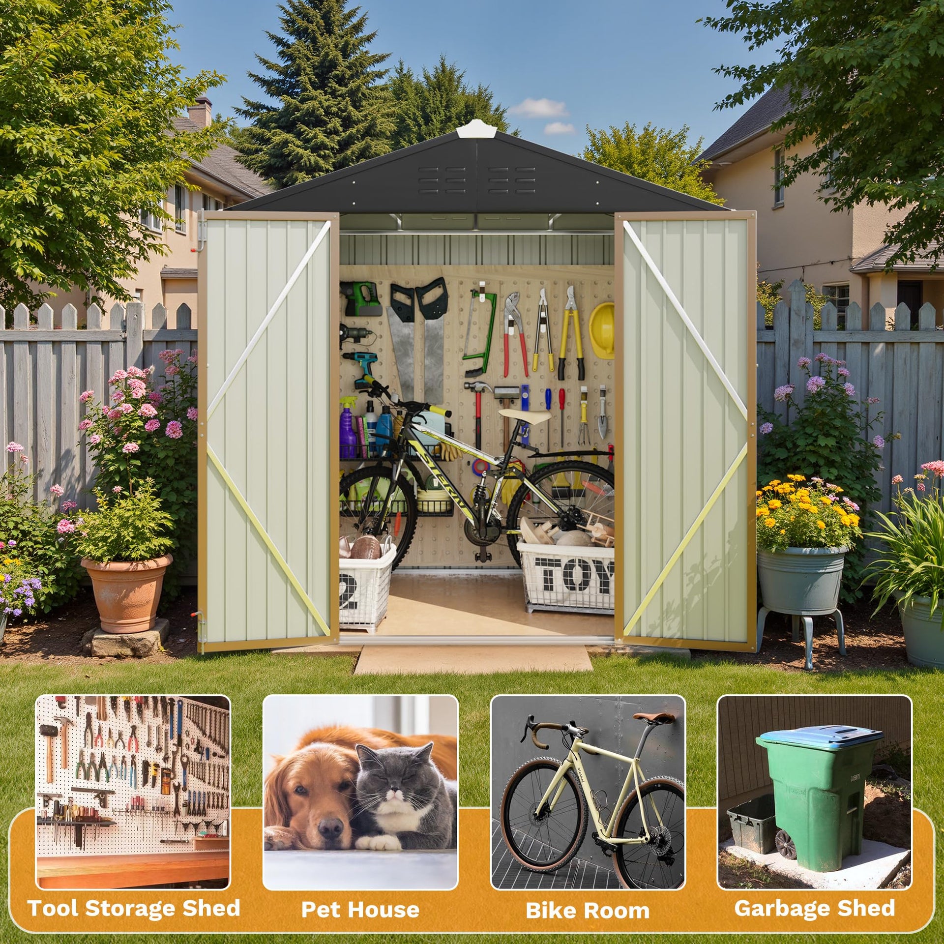 6x4FT Outdoor Storage Shed