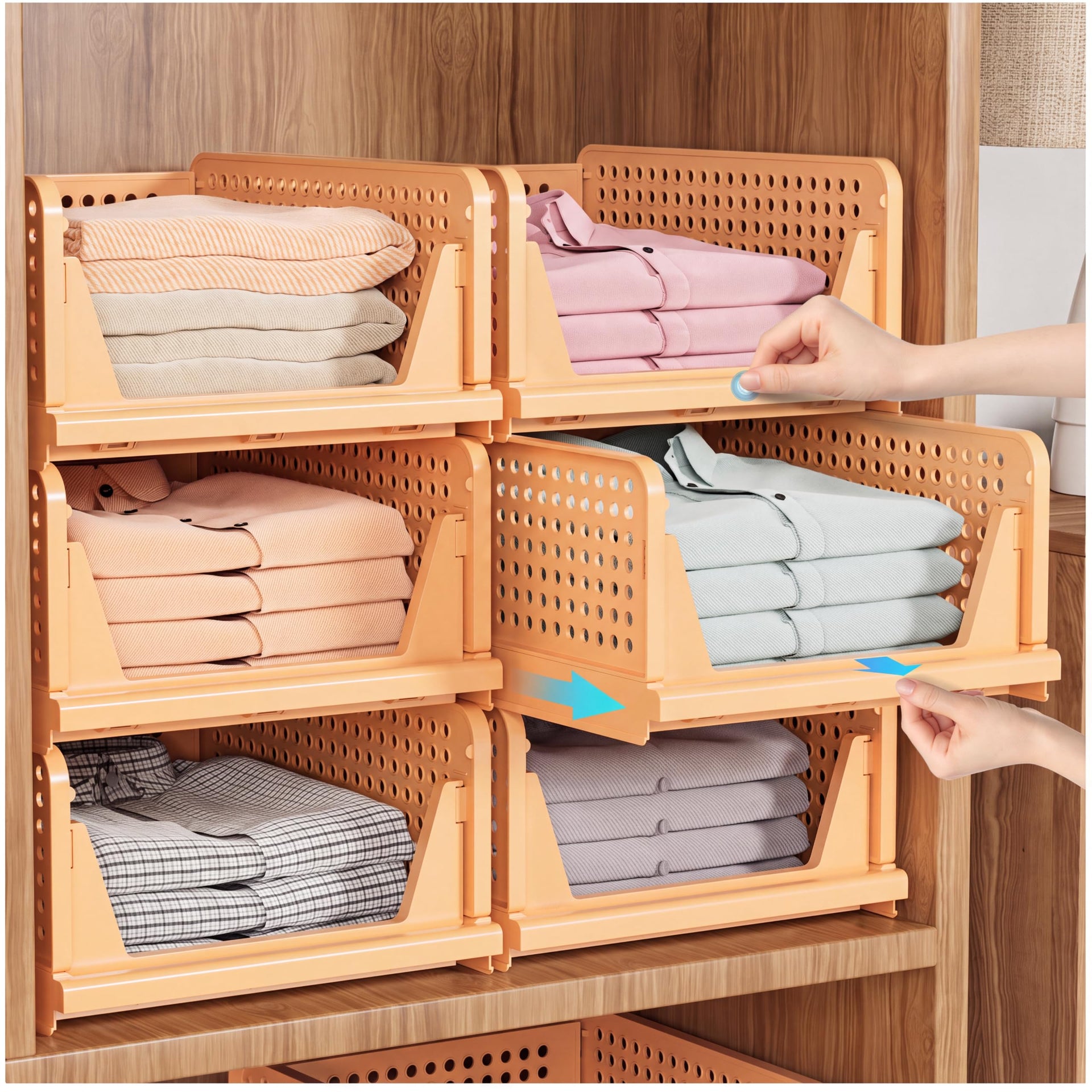 5 Pack Stackable Closet Organizer Box (5 Count)