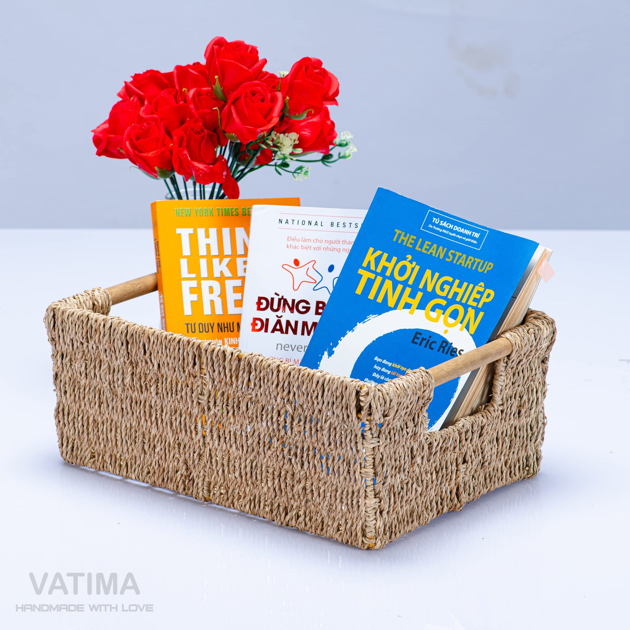 Natural Seagrass Storage Basket with Handle