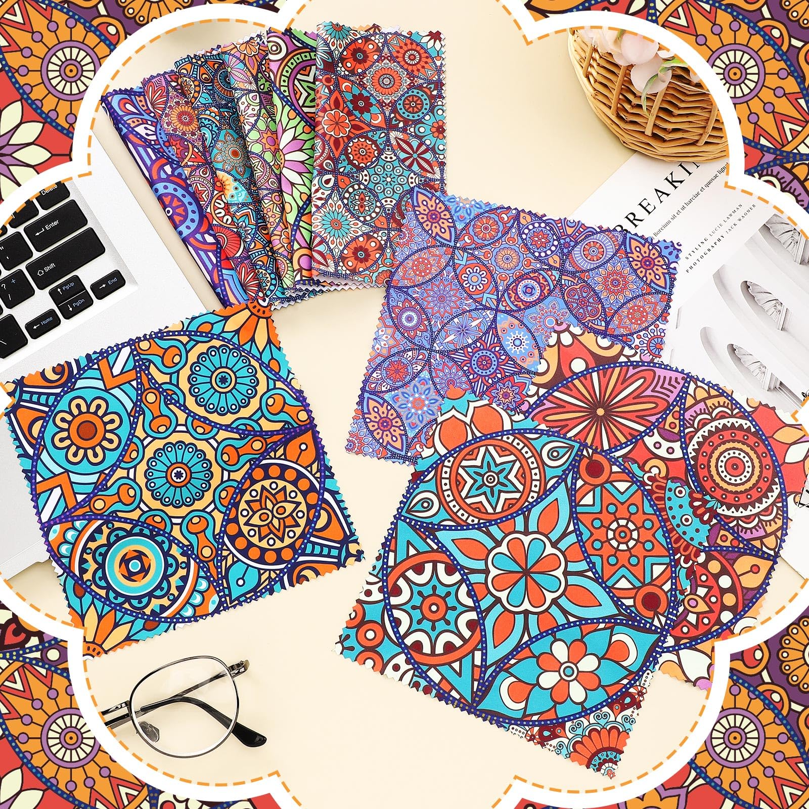 20 Pcs Microfiber Cleaning Cloth Microfiber Cloth Gift Soft Multicolor Glasses Cleaner for Eyeglasses Camera Lens Cell Phone Screens Glasses