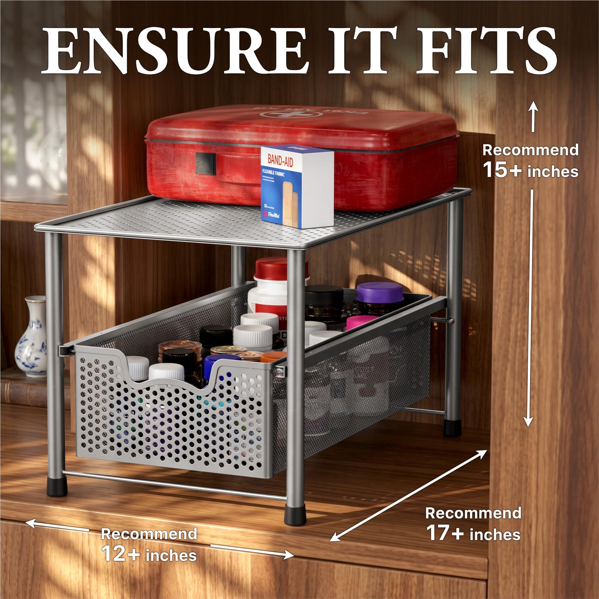Stackable Under Sink Sliding Basket Drawer
