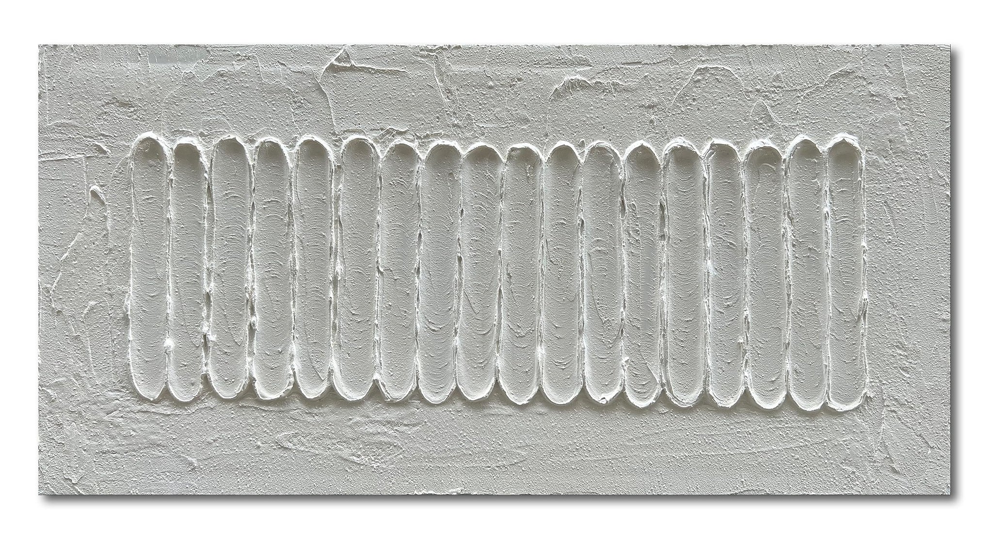 Art 24x48 Inch White Minimalist Abstract Oil Painting Home Wall Decor