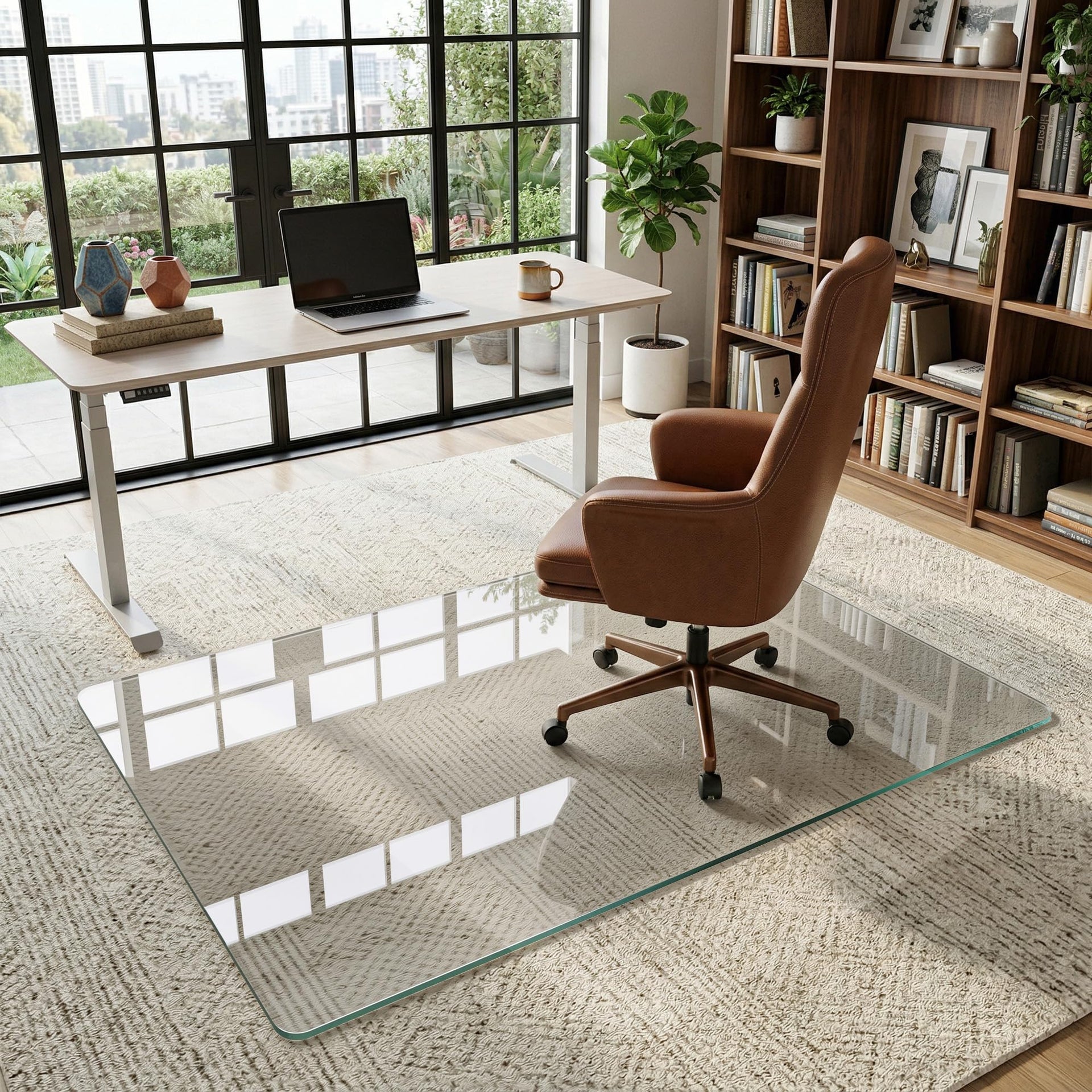 40"x60" Tempered Glass Chair Mat for Carpet & Hardwood Floors