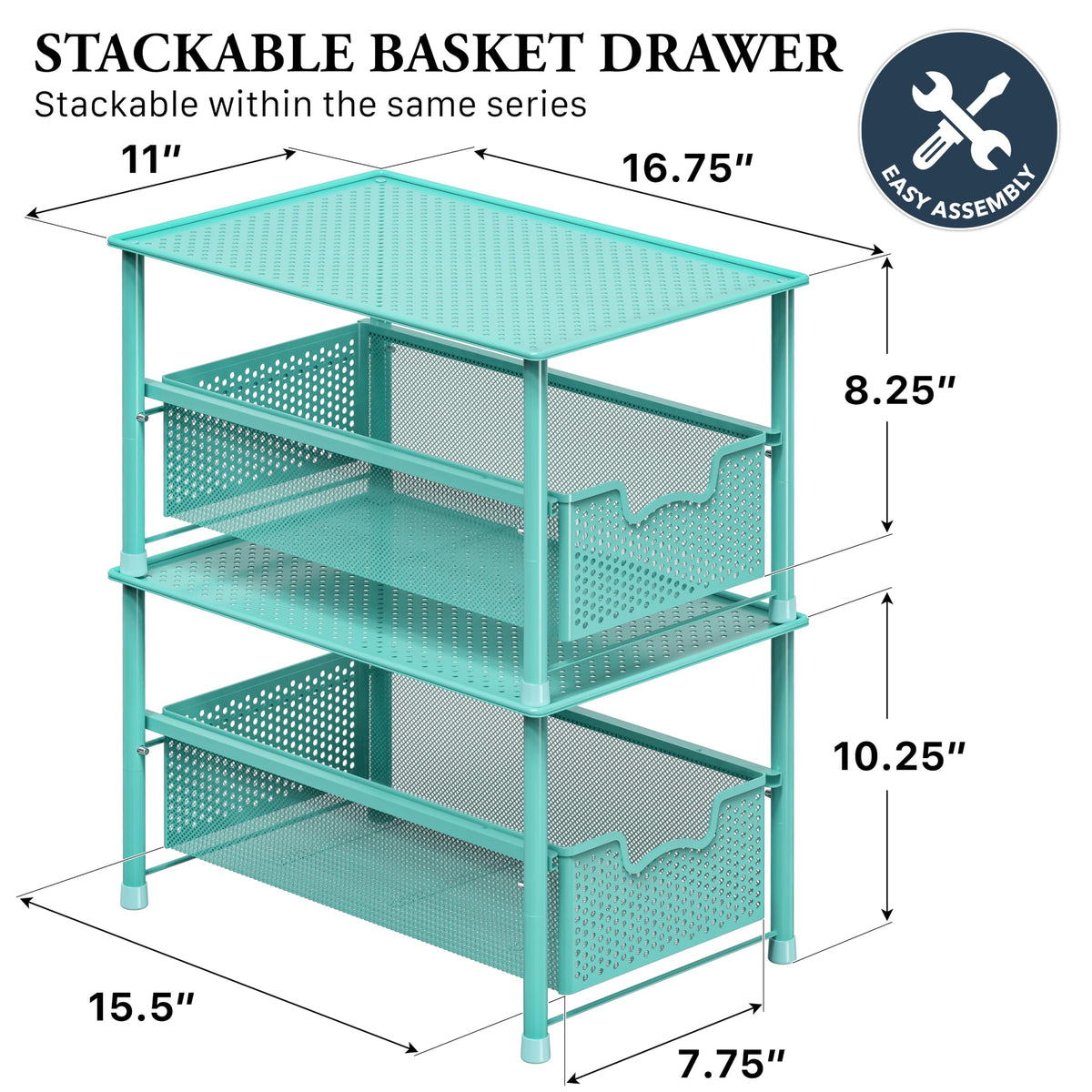 Stackable Under Sink Sliding Basket Drawer