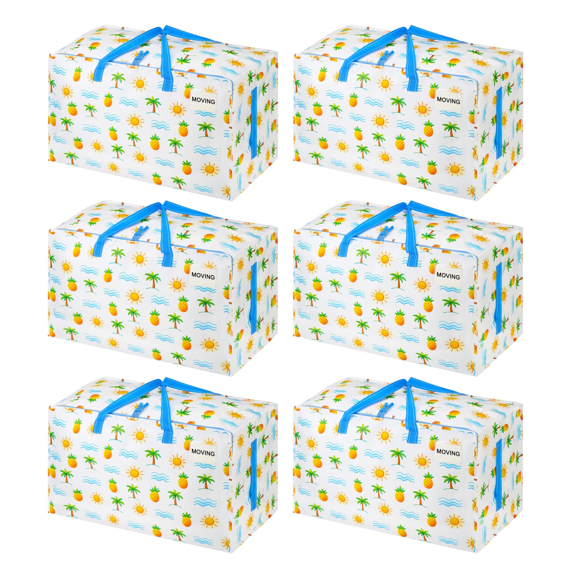 6 Pack Extra Large Heavy Duty Moving Bags with Wide Opening & Reinforced Handles (6 Count)
