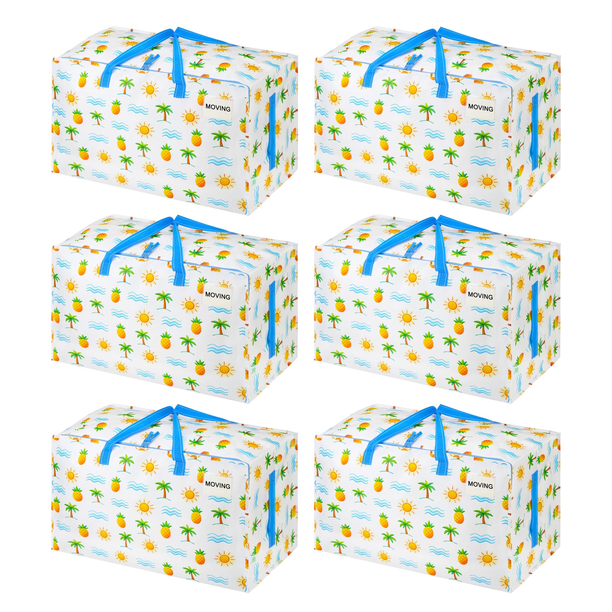 6 Pack Extra Large Heavy Duty Moving Bags with Wide Opening & Reinforced Handles (6 Count)