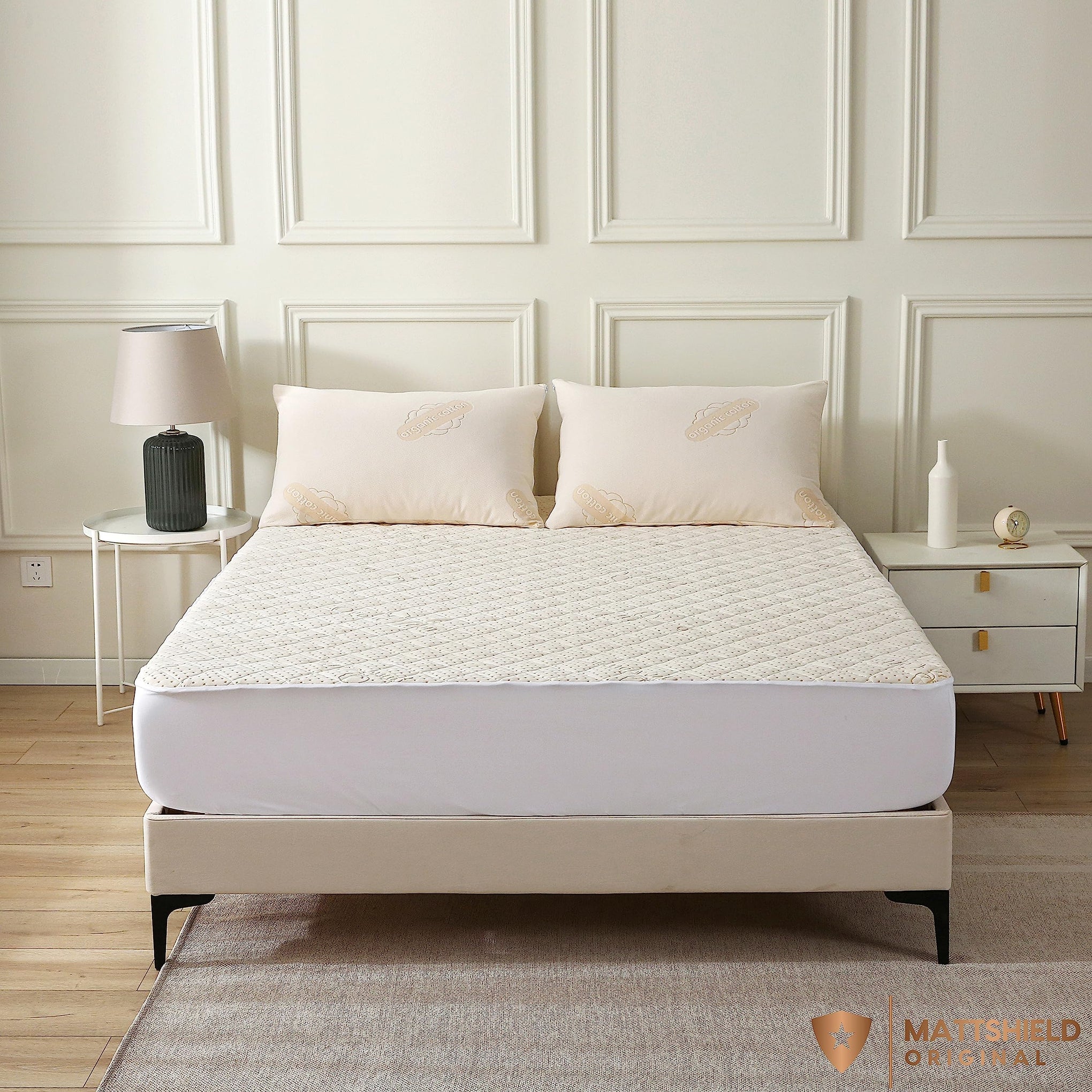 Luxury Quilted Organic Cotton Mattress Protector Twin Size