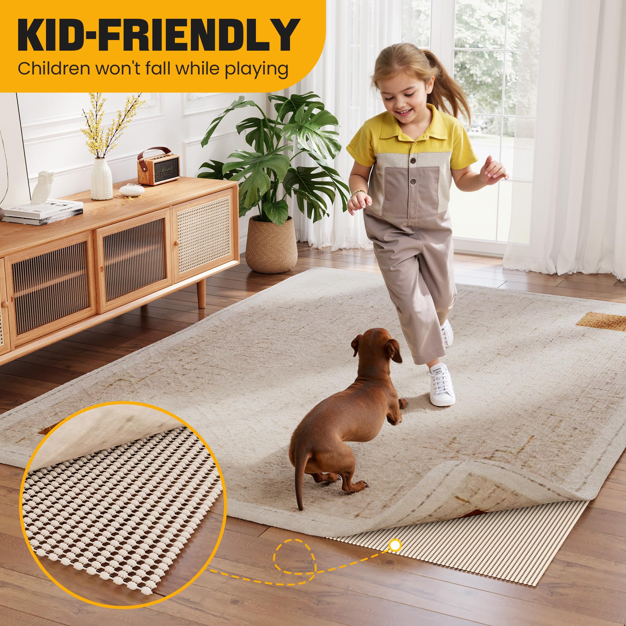 Non Slip Rug Pad Gripper 2x8 Feet (16 Sq Ft)