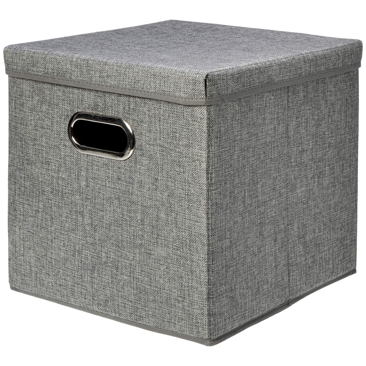 Foldable Burlap Cloth Cube Storage Bins with Lid (2 Count)