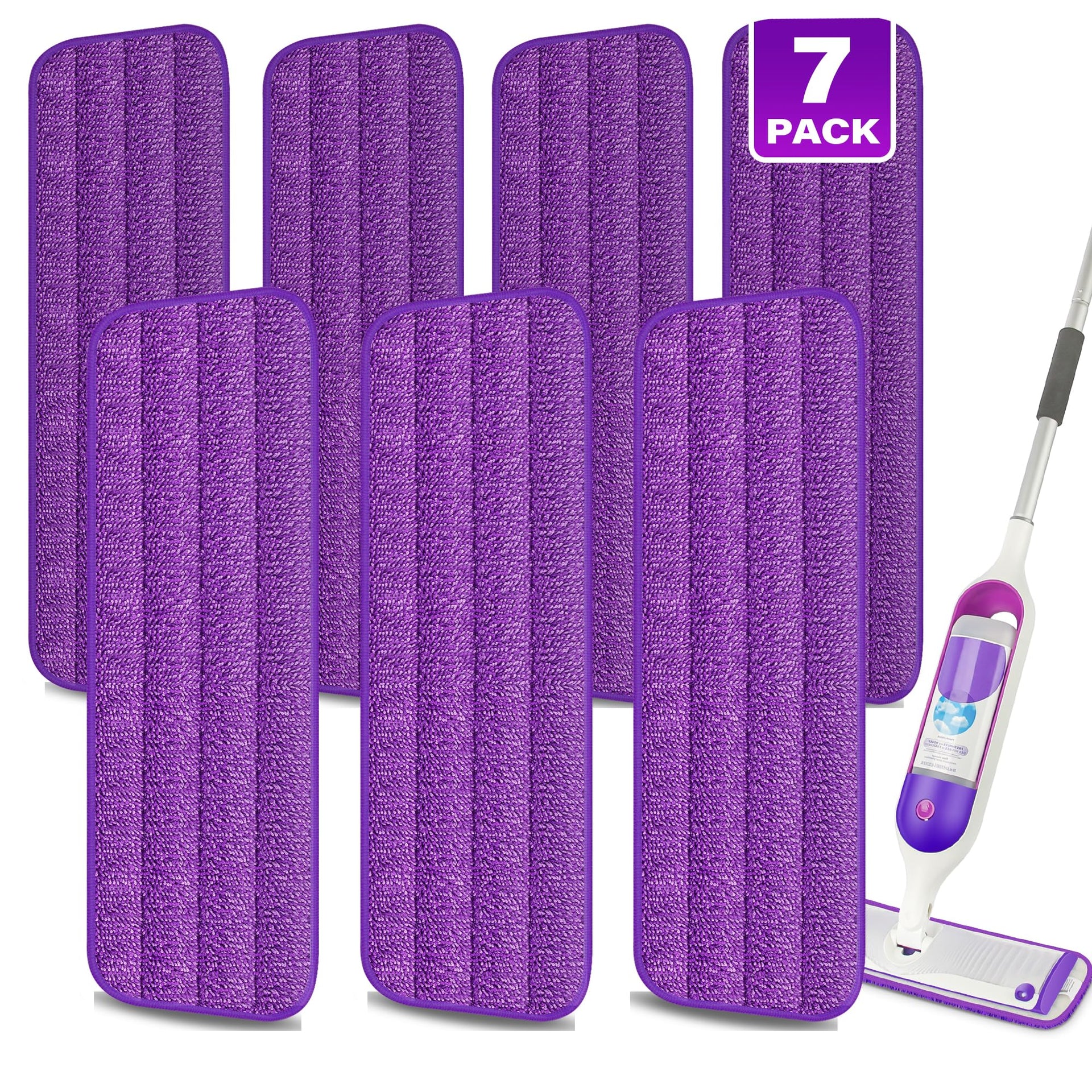 7 Pack Washable Reusable Mop Pads for Swiffer PowerMop (7 Count)