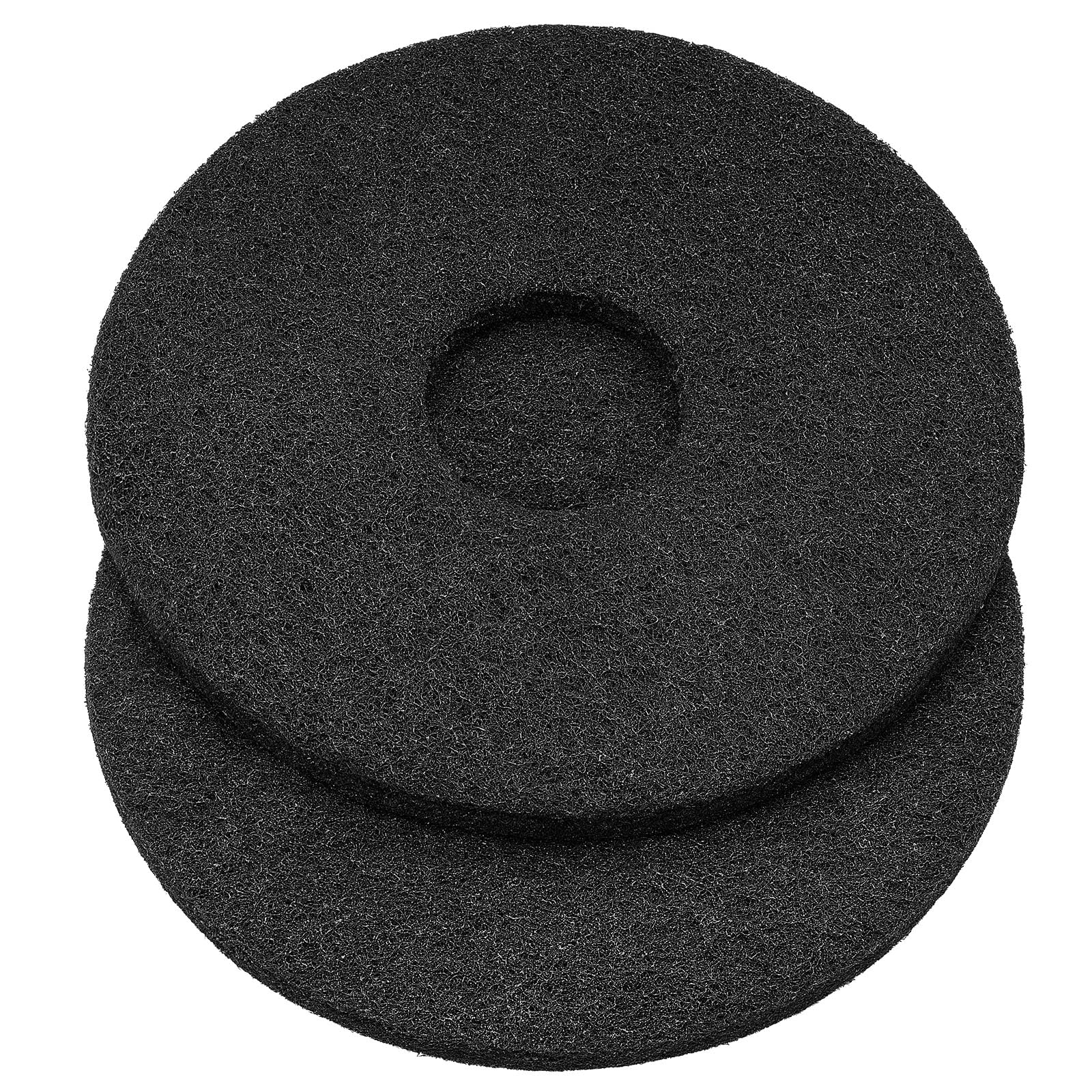 12" Black Scrubbing Pads Commercial Cleaning Orbiter Pads (2 Count)