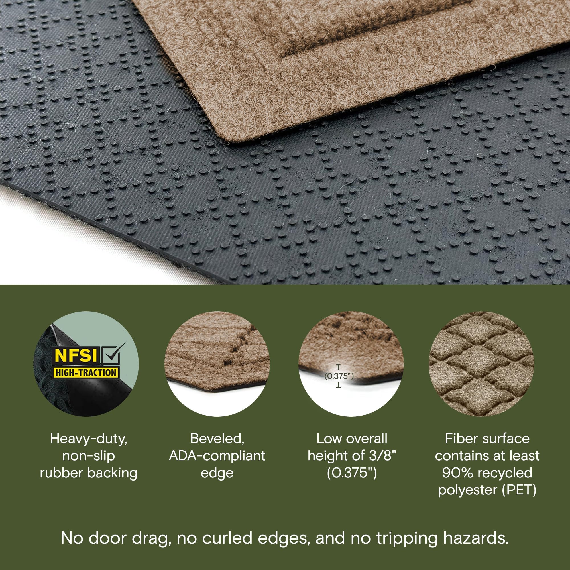 Cordova Front Door Mat Indoor Outdoor Entrance