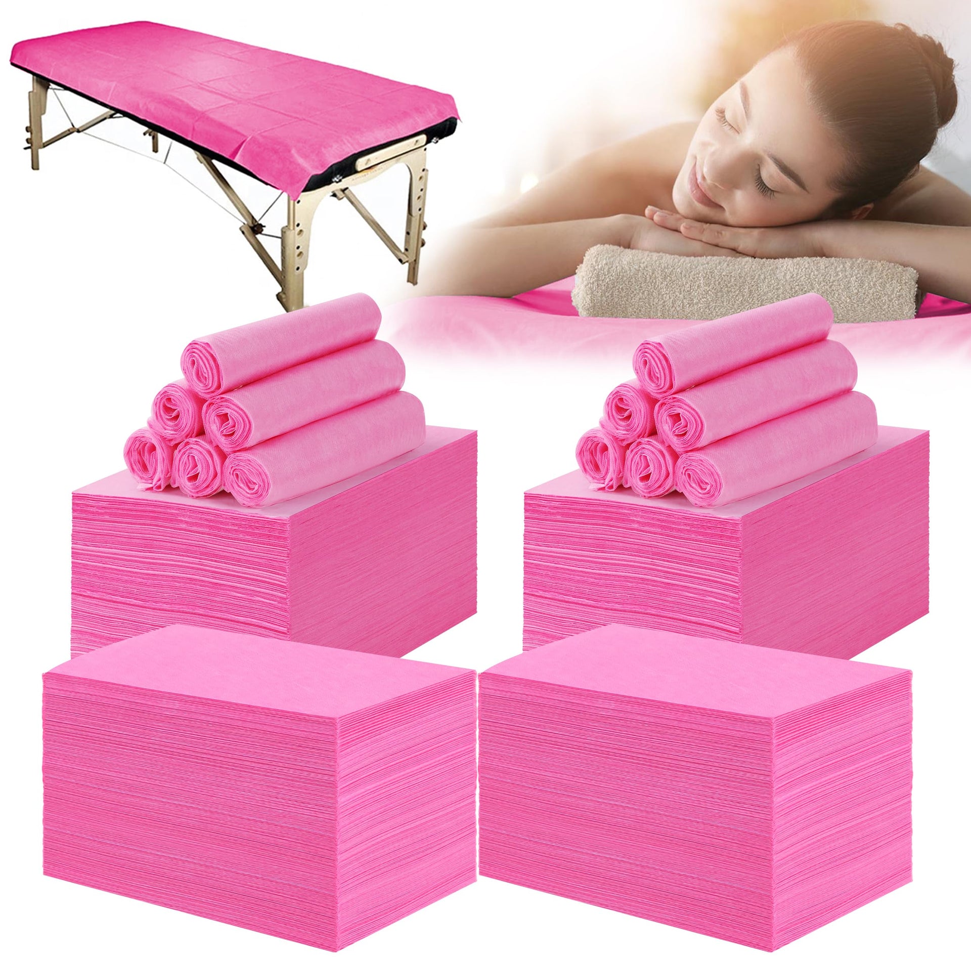 400 Pcs Disposable Bed Sheets 31" x 71" Massage Table Sheets Non Woven Fabric SPA Bed Cover Breathable for Massage Beauty Tattoos (400 Count)