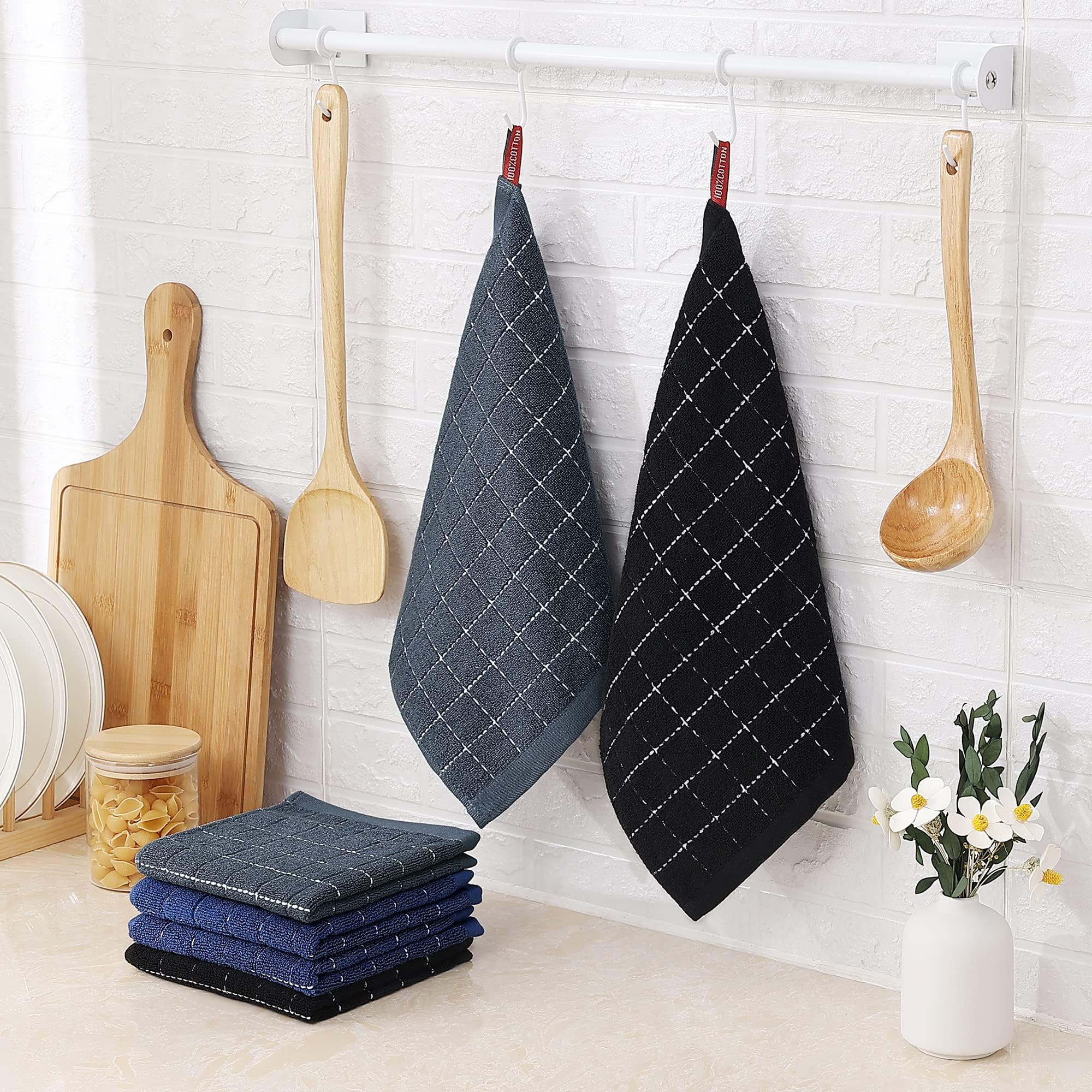 100% Cotton Terry Kitchen Dish Cloths (12 Count)