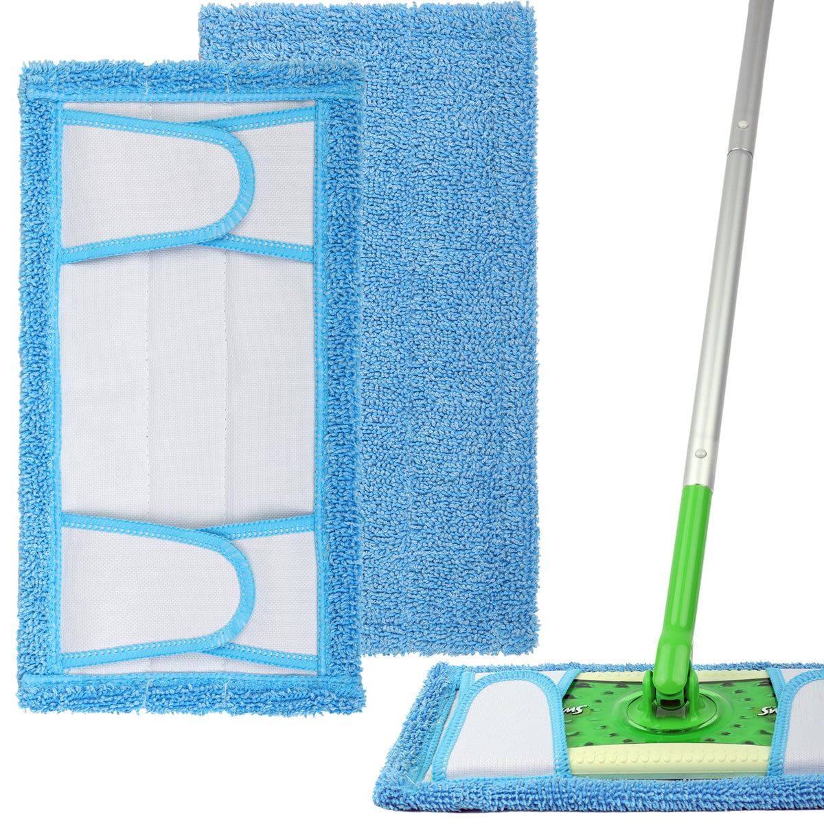 Reusable Washable Mop Pads for Swiffer Sweeper Mop (2 Count)