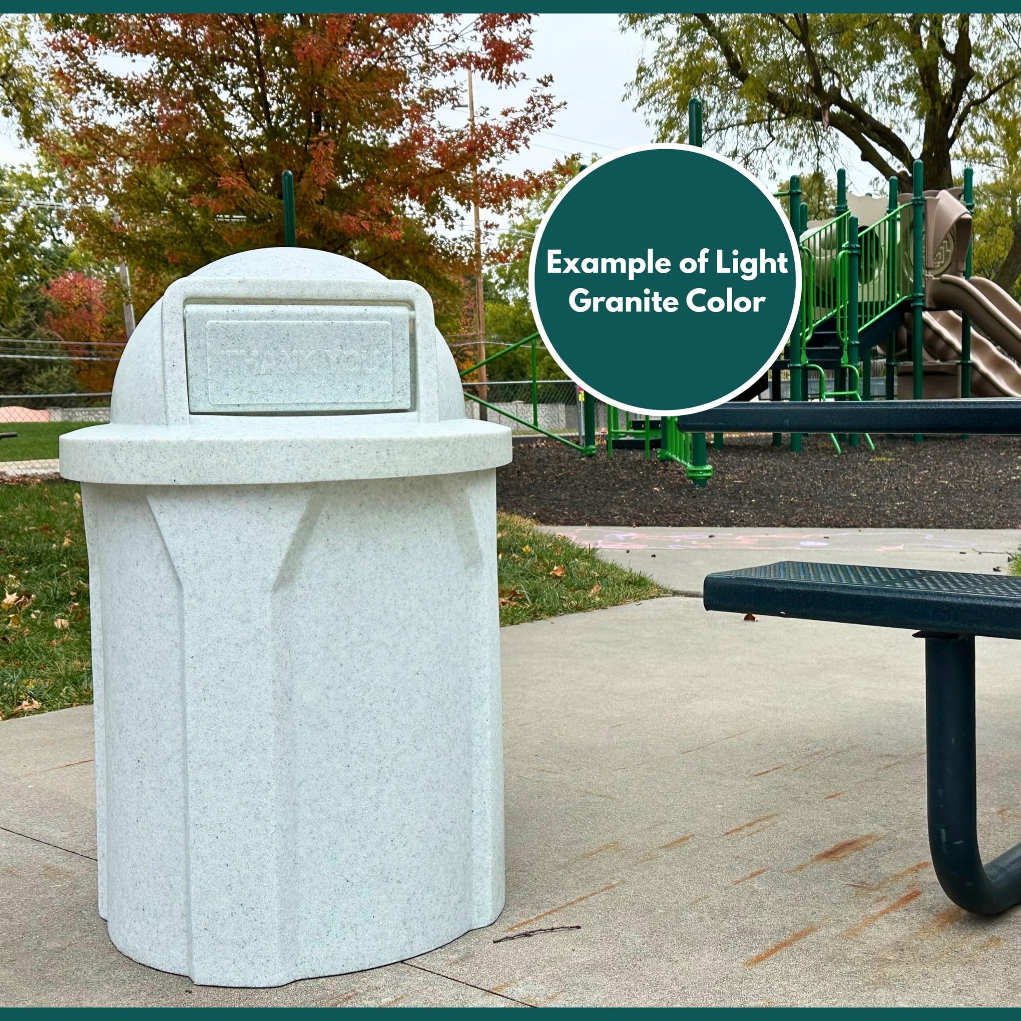 Campus Collection 32 Gallon Plastic Commercial Garbage Can with Push Lid