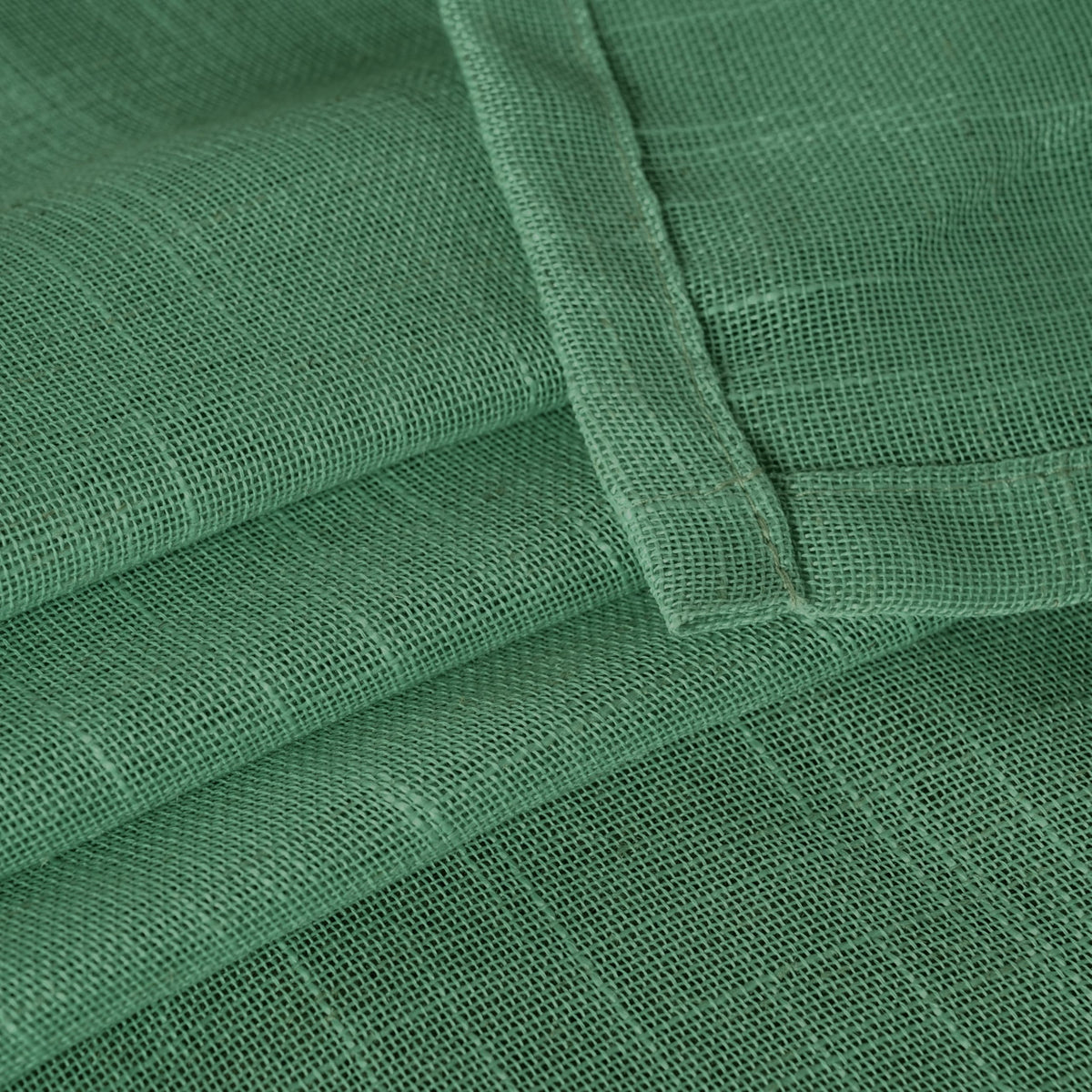 Green Linen Semi Sheer Curtains 72 Inch Length (2 Count)