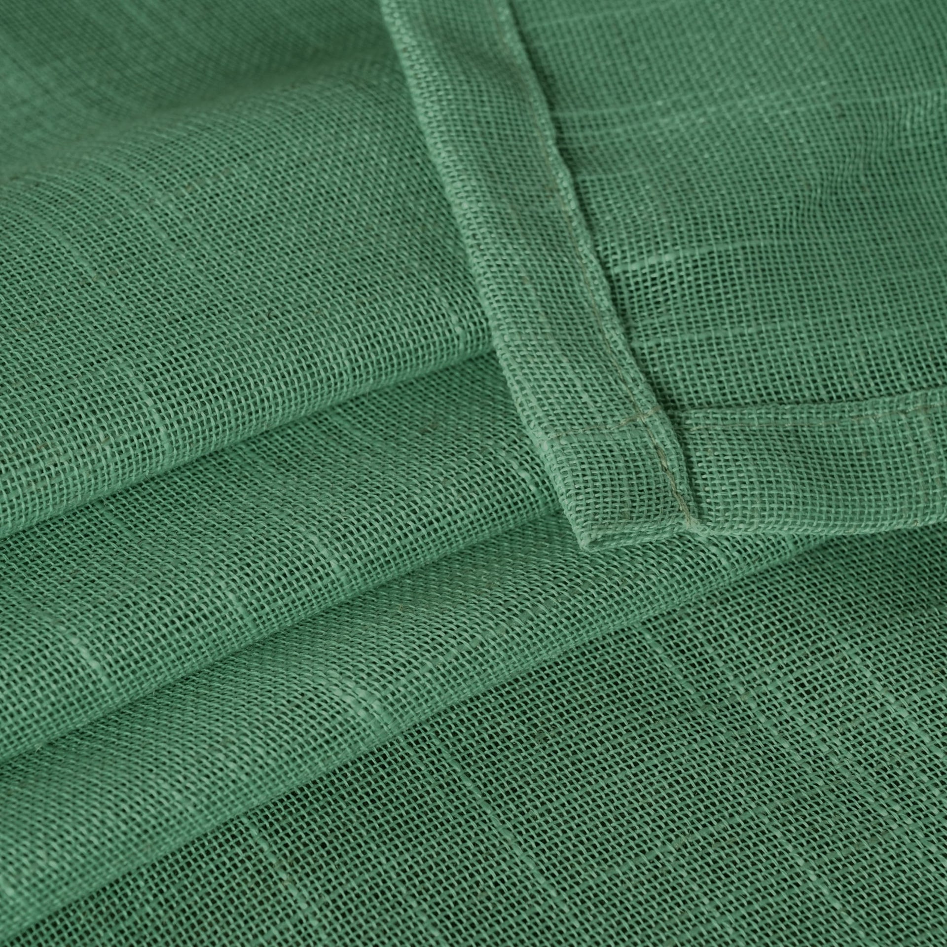 Green Linen Kitchen Window Curtains 40 Inch Length (2 Count)