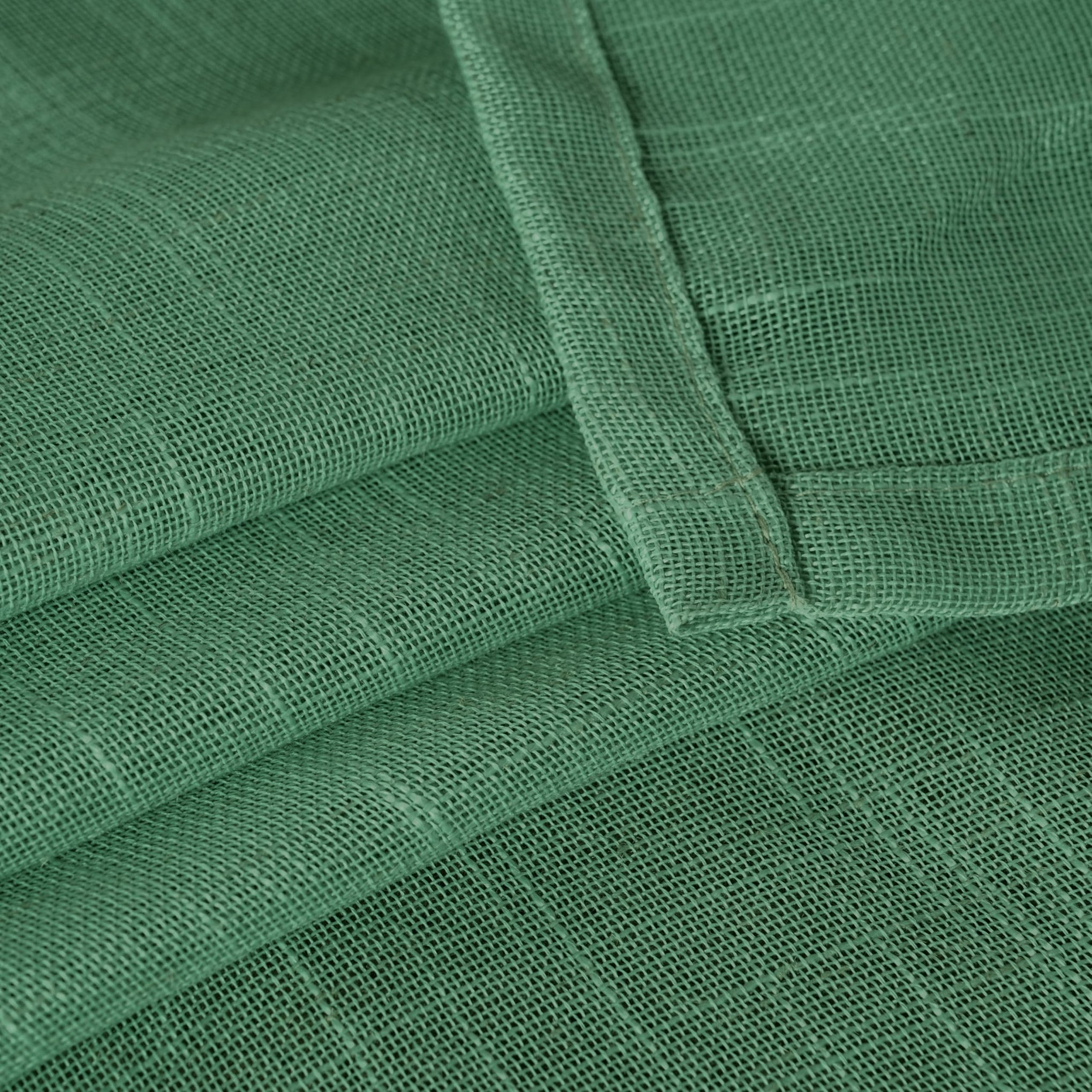 Green Linen Kitchen Window Curtains 40 Inch Length (2 Count)