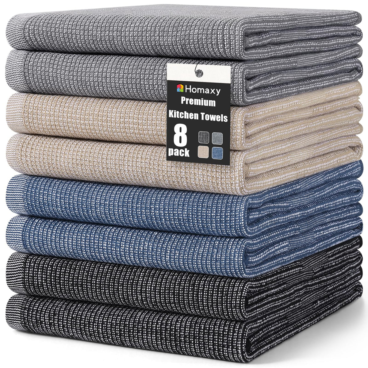380 GSM Cotton Premium Kitchen Towels 8 Pack (8 Count)