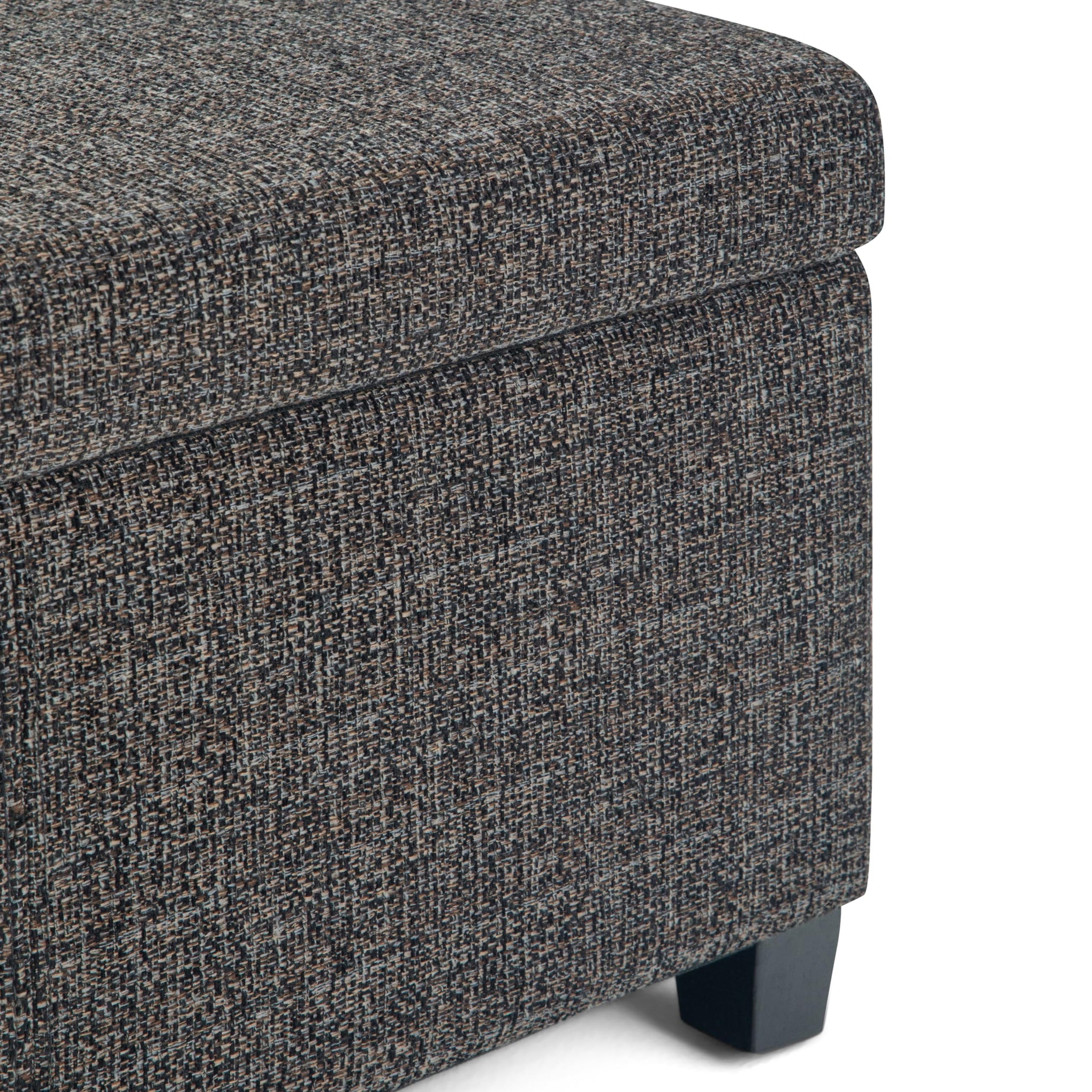 Avalon 48" Wide Tweed Look Fabric Storage Ottoman in Red