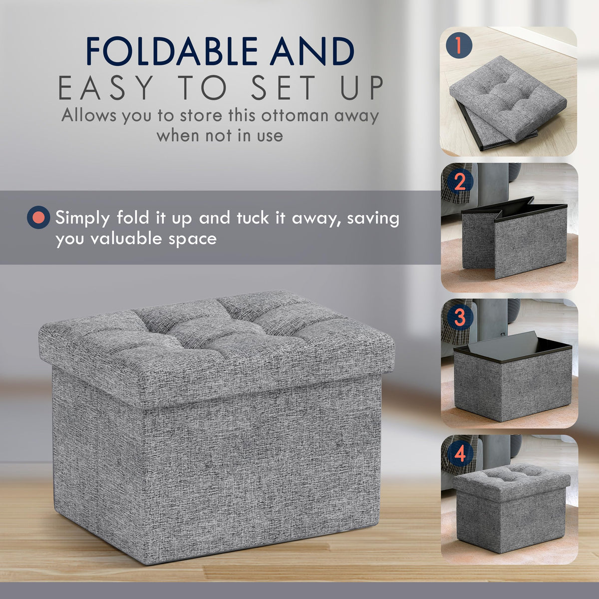 Small Rectangle Storage Ottoman