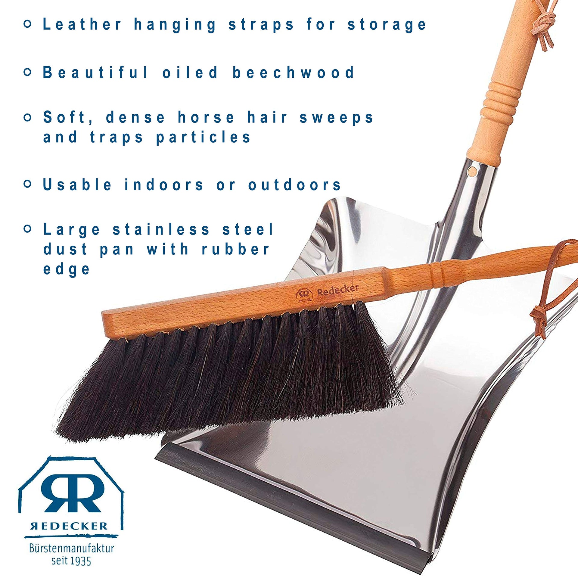 Horsehair Fiber Hand Brush and Dust Pan Set
