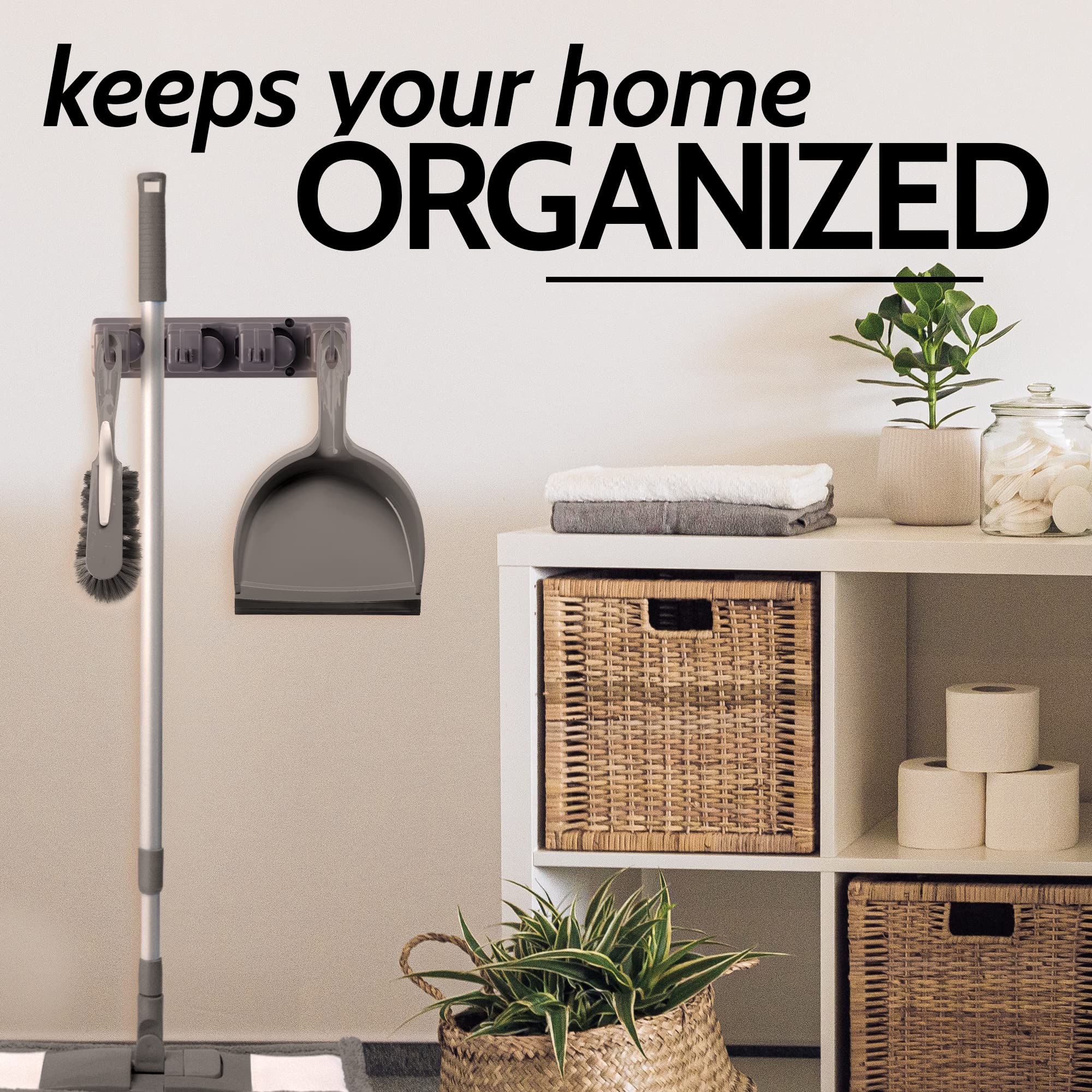 Mop and Broom Organizer Wall Mount