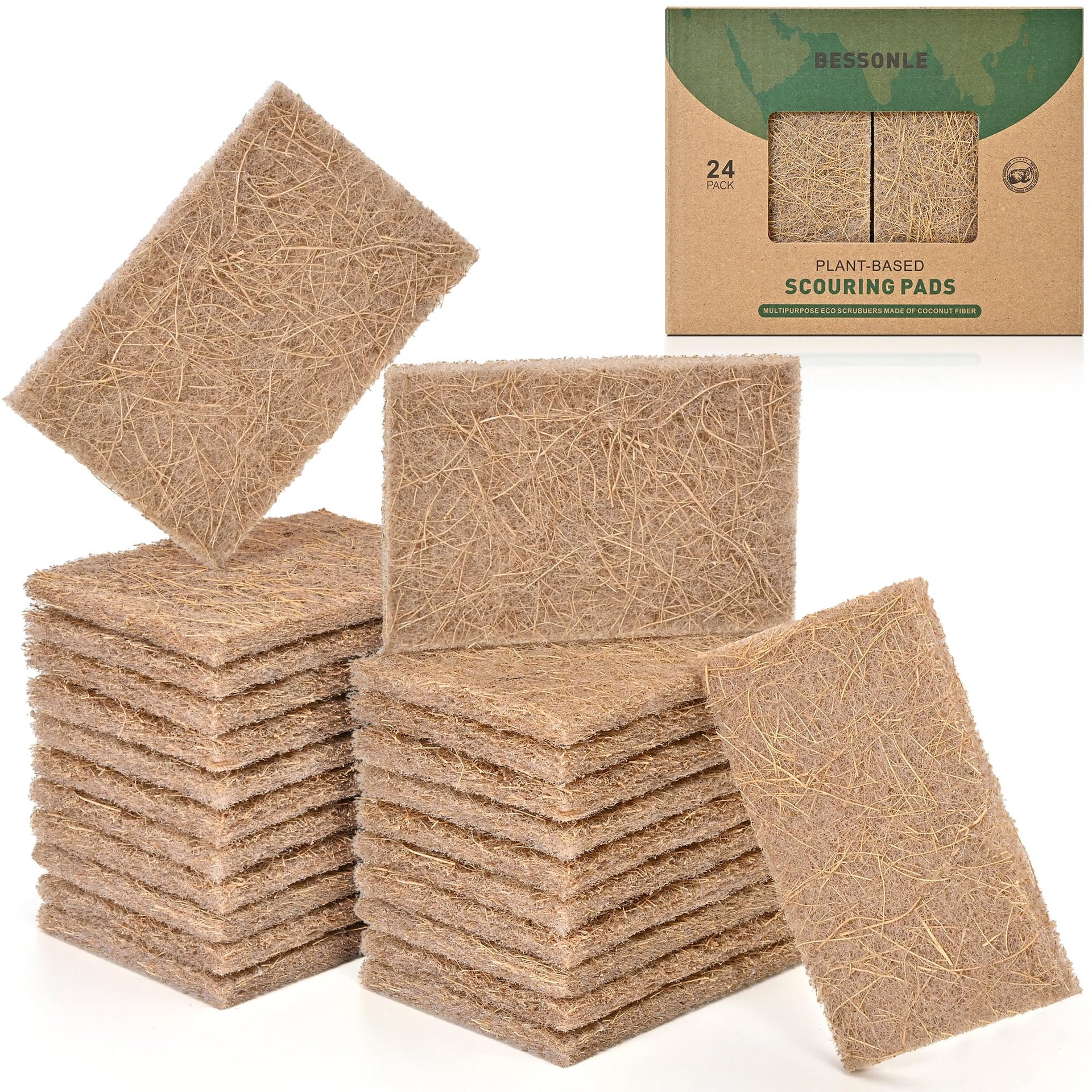 24 Pack Natural Scouring Pads (24 Count)