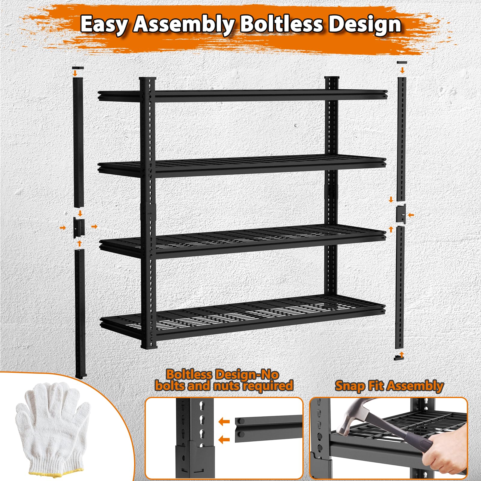 Storage Shelves Heavy Duty 4 PCS (4 Count)