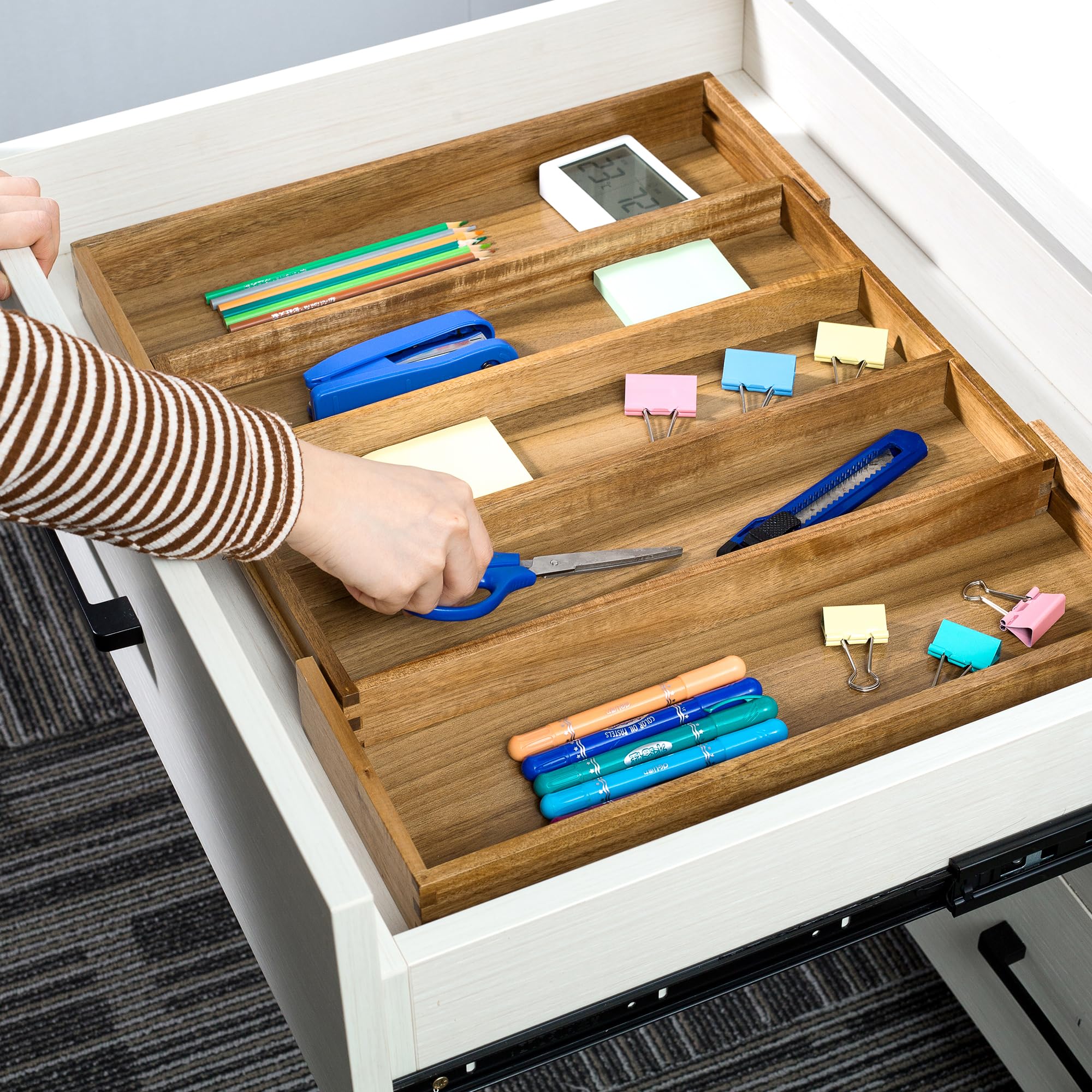Acacia Kitchen Drawer Organizer Expandable