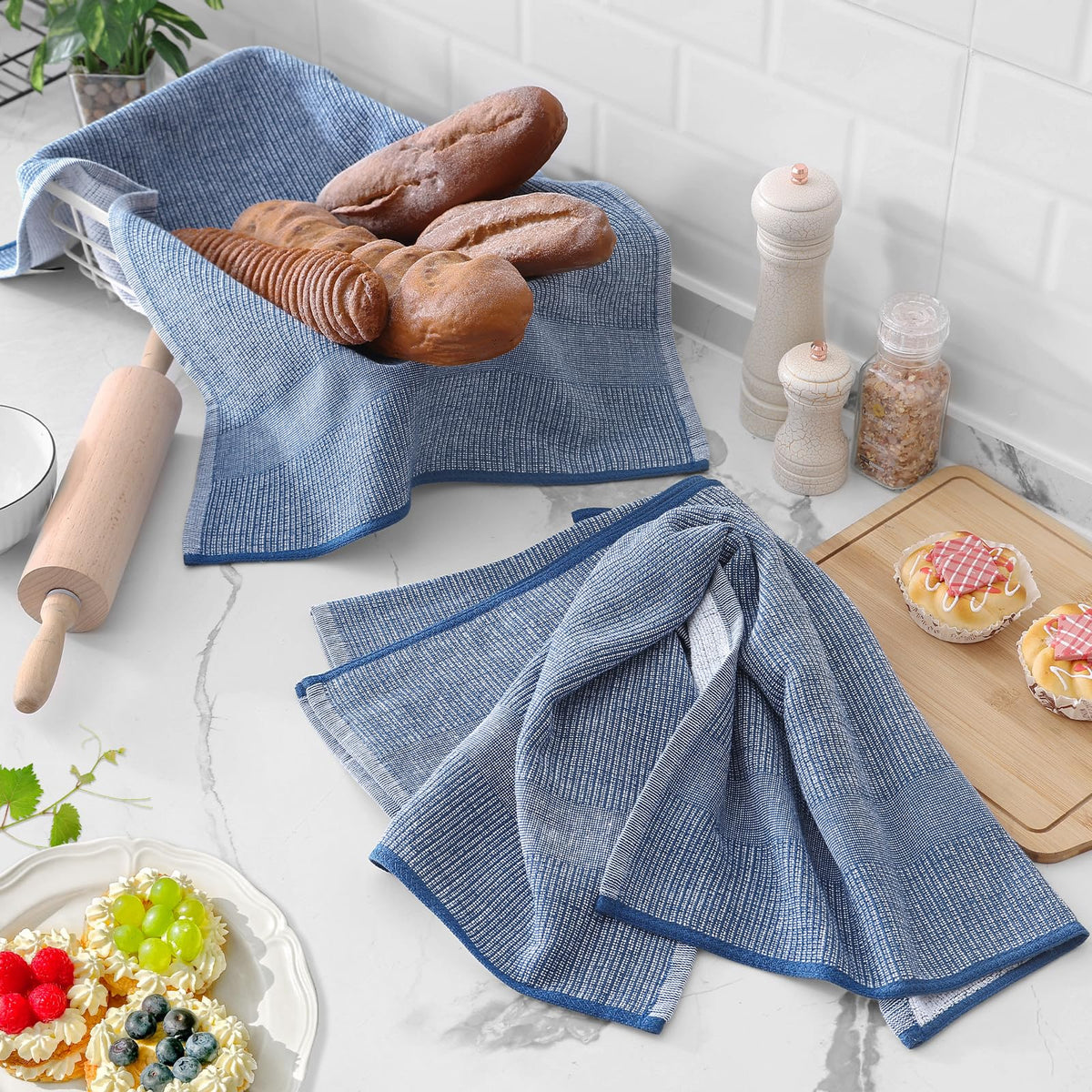 380 GSM Cotton Premium Kitchen Towels 6 Pack (6 Count)