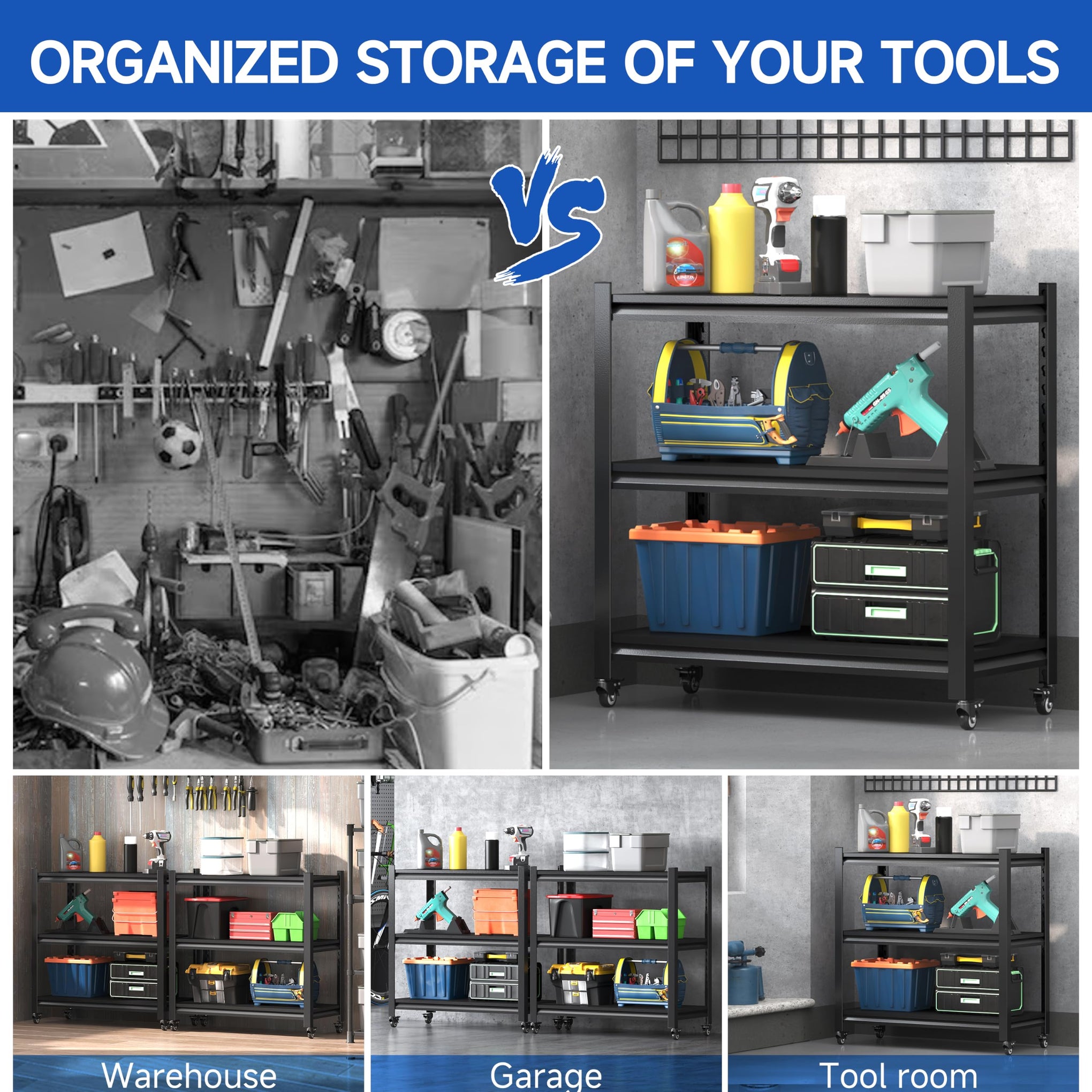 3 Tier Adjustable Garage Storage Shelving