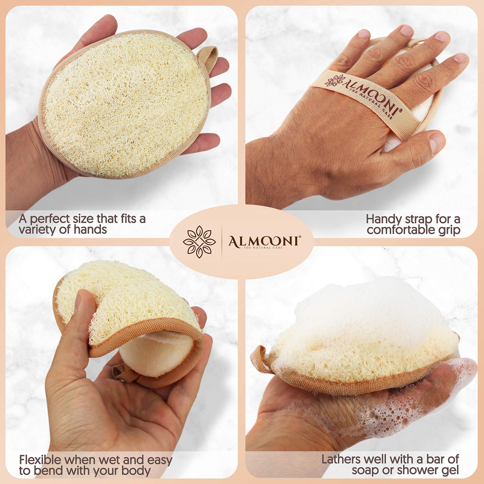 Natural Loofah Exfoliating Body Scrubber (2 Count)