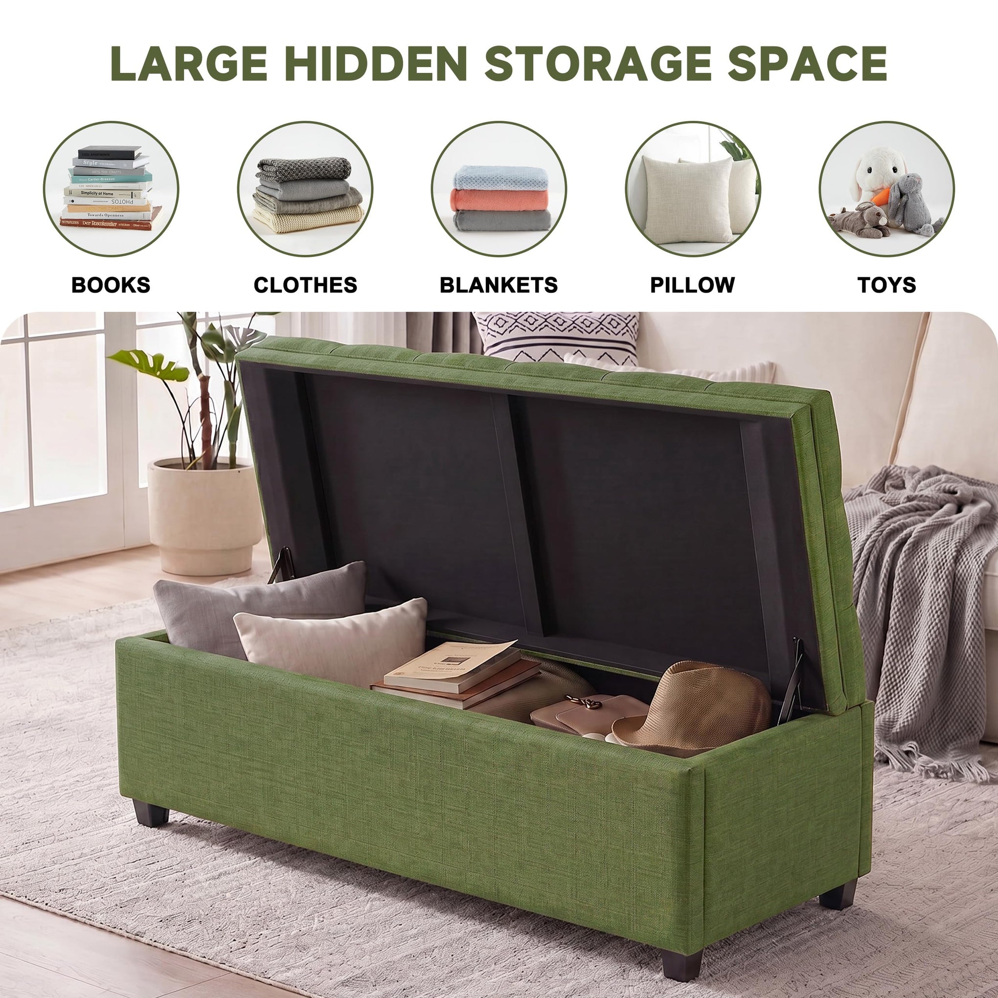 50 Inch Large Storage Ottoman